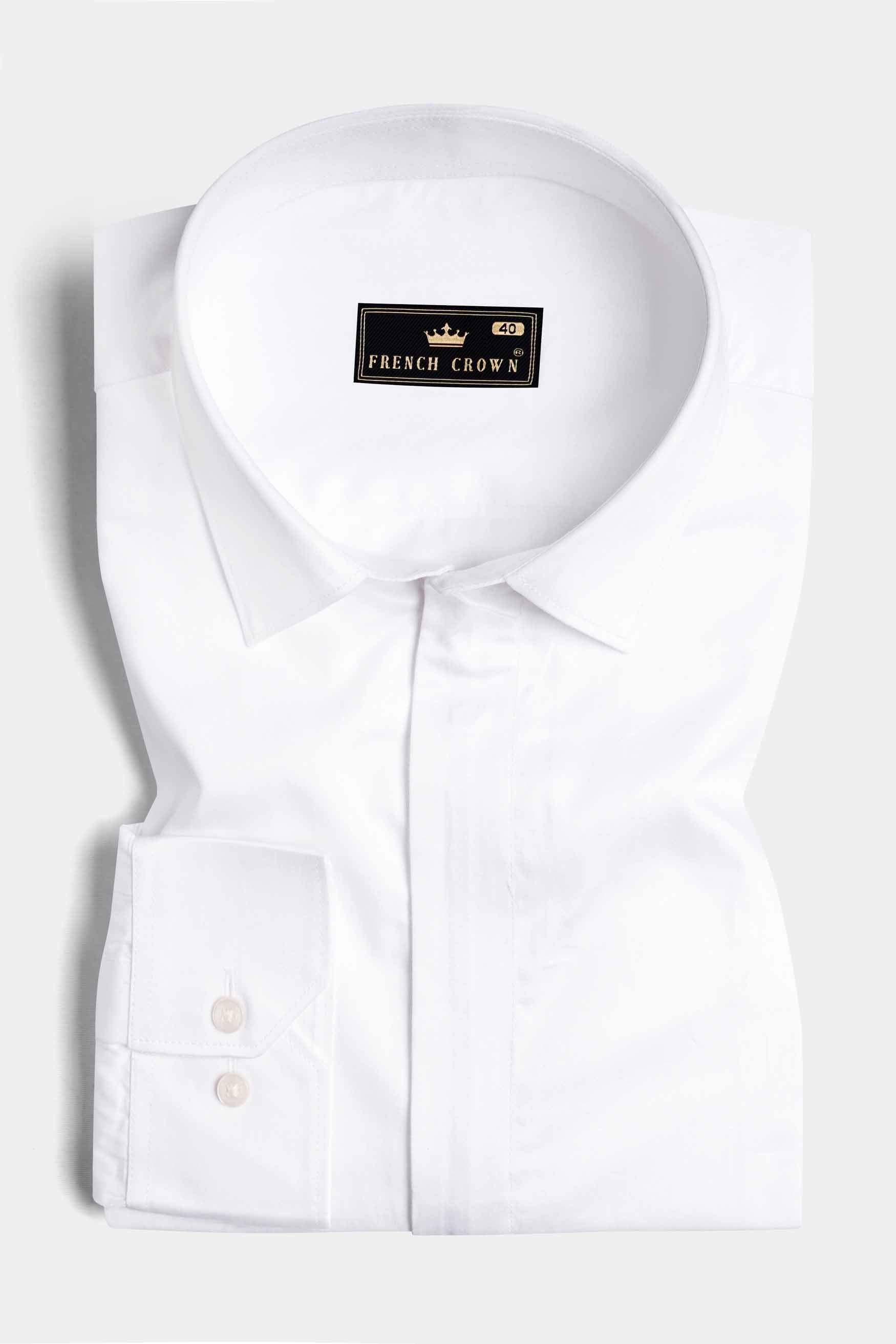 Bright White and Tuna Gray Leaves Printed Subtle Sheen Super Soft Premium Cotton Designer Shirt