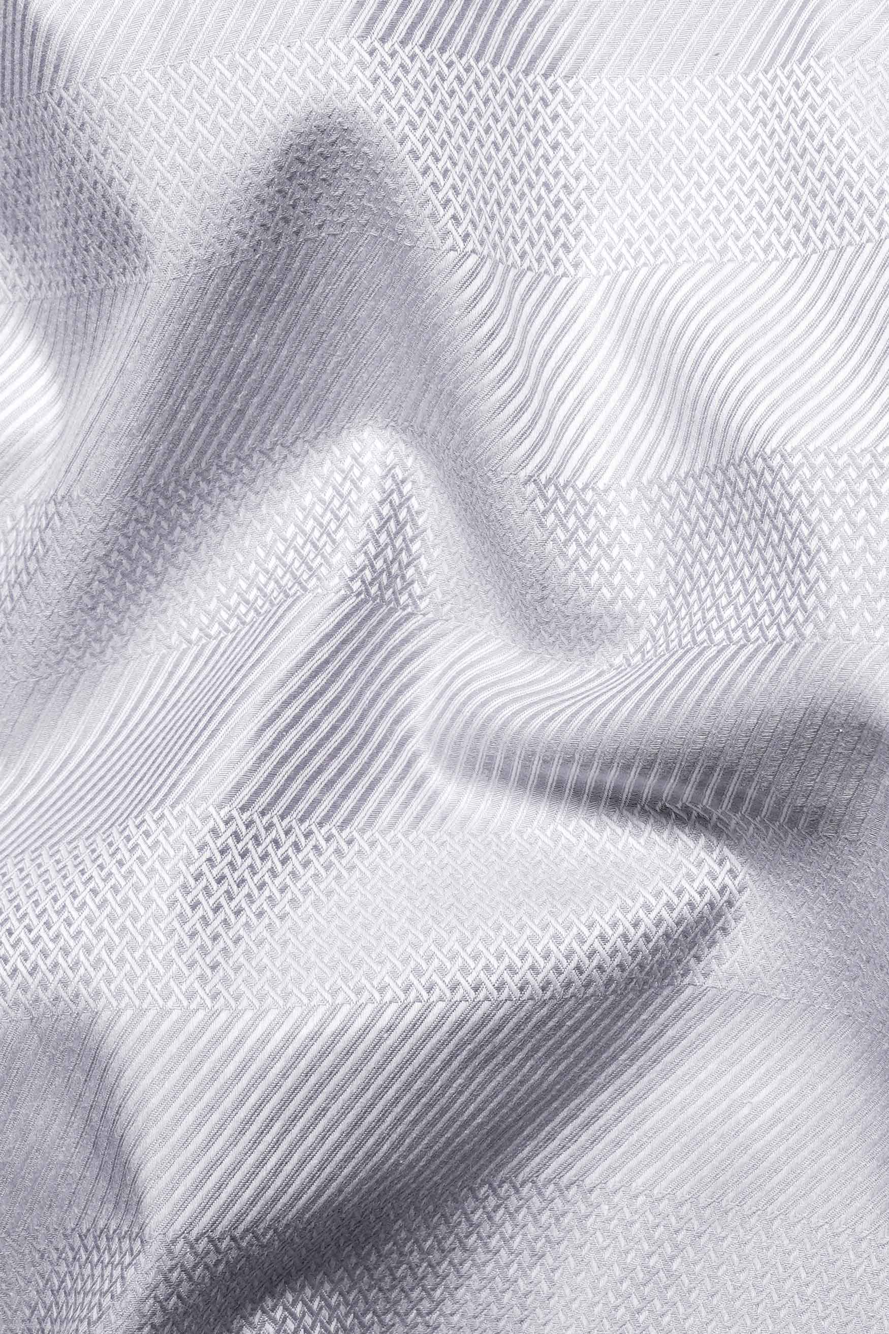 Periglacial Gray Dobby Textured Premium Giza Cotton Shirt