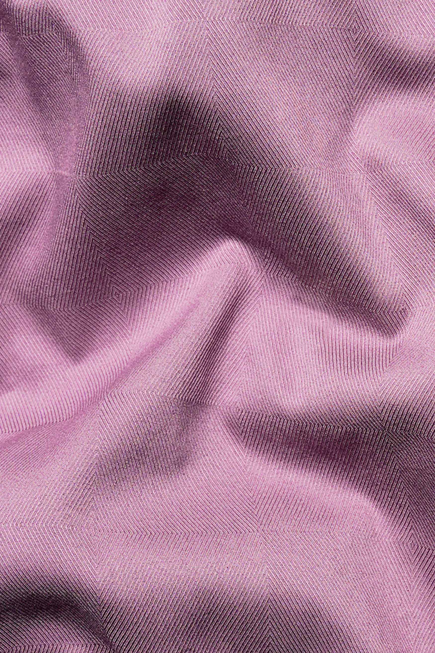 Mountbatten Lavender Dobby Textured Premium Giza Cotton Stretchable Shirt