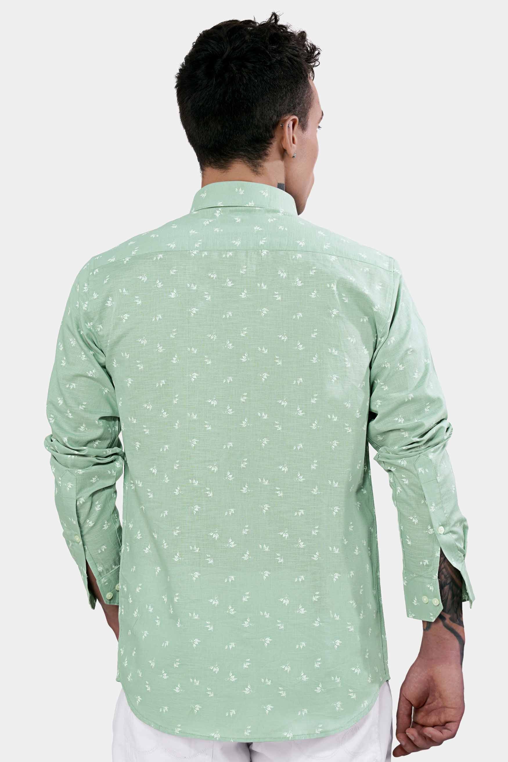 Pastel Green Ditsy Printed Luxurious Linen Designer Shirt 11454-P397-38, 11454-P397-H-38, 11454-P397-39, 11454-P397-H-39, 11454-P397-40, 11454-P397-H-40, 11454-P397-42, 11454-P397-H-42, 11454-P397-44, 11454-P397-H-44, 11454-P397-46, 11454-P397-H-46, 11454-P397-48, 11454-P397-H-48, 11454-P397-50, 11454-P397-H-50, 11454-P397-52, 11454-P397-H-52