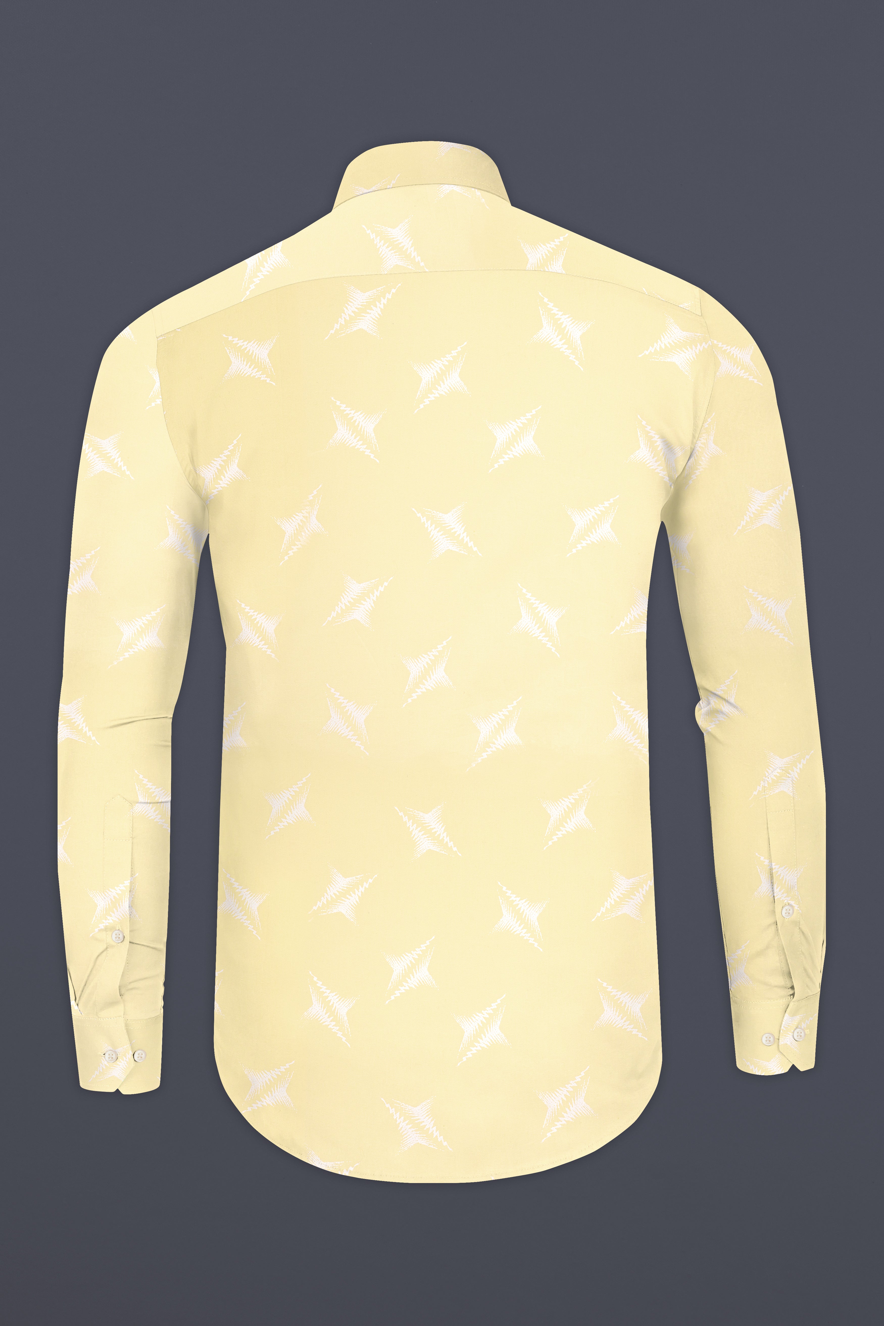 Sandwisp Yellow and White Printed Subtle Sheen Super Soft Premium Cotton Shirt