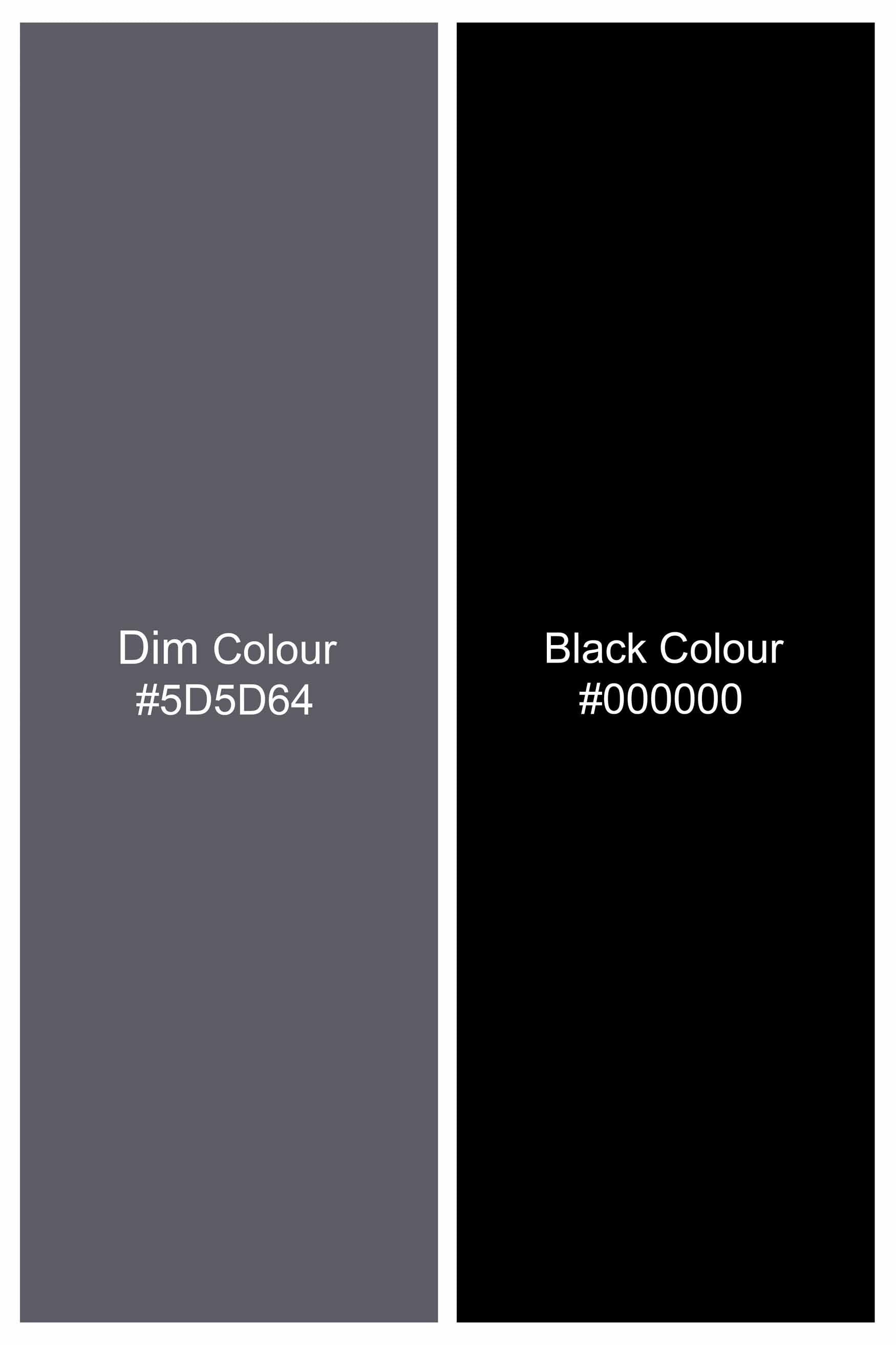 Dim Gray with Black Pockets Chambray Designer Shirt