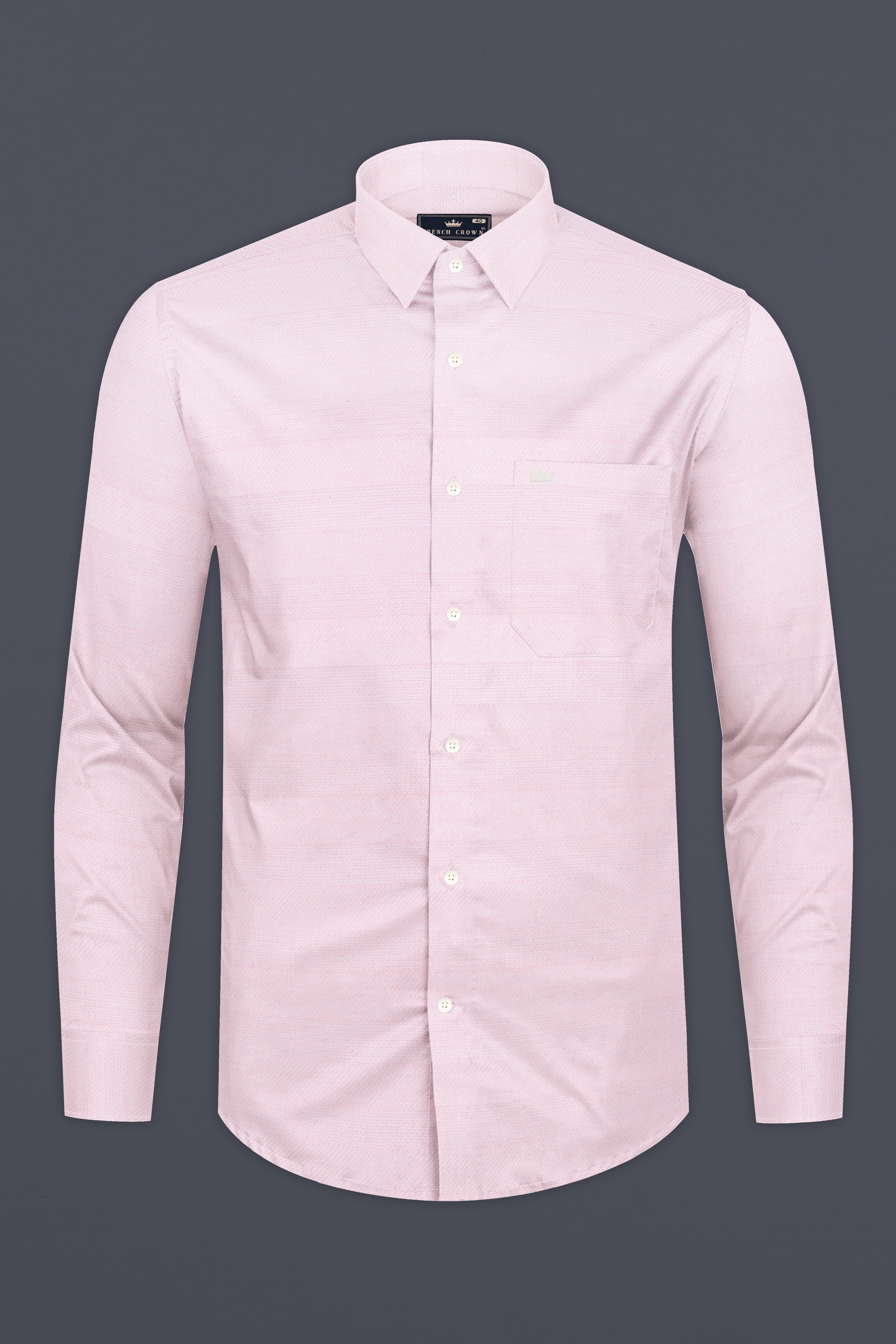 Cavern Peach Dobby Textured Premium Giza Cotton Shirt