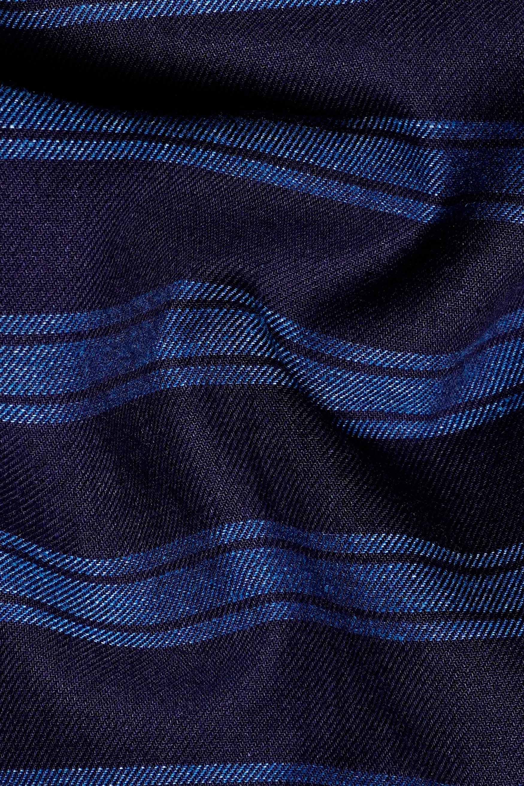 Indigo Blue and Lapis Blue Striped Chambray Shirt 11506-38, 11506-H-38, 11506-39, 11506-H-39, 11506-40, 11506-H-40, 11506-42, 11506-H-42, 11506-44, 11506-H-44, 11506-46, 11506-H-46, 11506-48, 11506-H-48, 11506-50, 11506-H-50, 11506-52, 11506-H-52