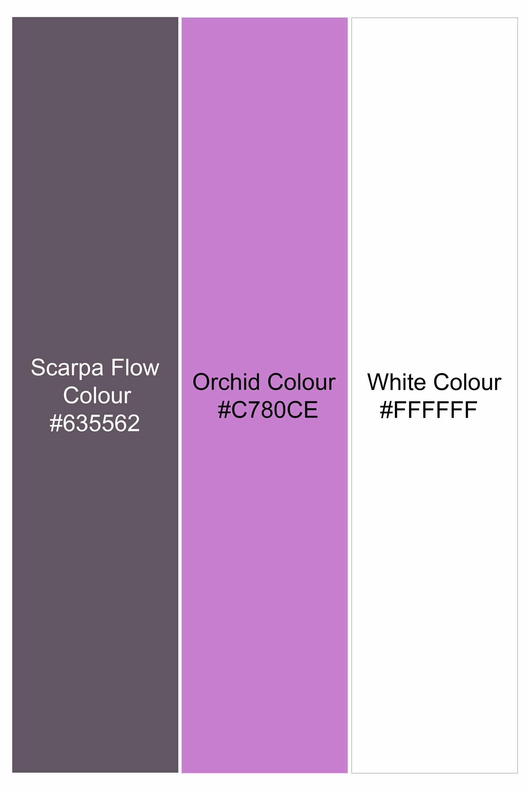 Scarpa Flow Purple Multicolour Striped Dobby Textured Premium Giza Cotton Shirt