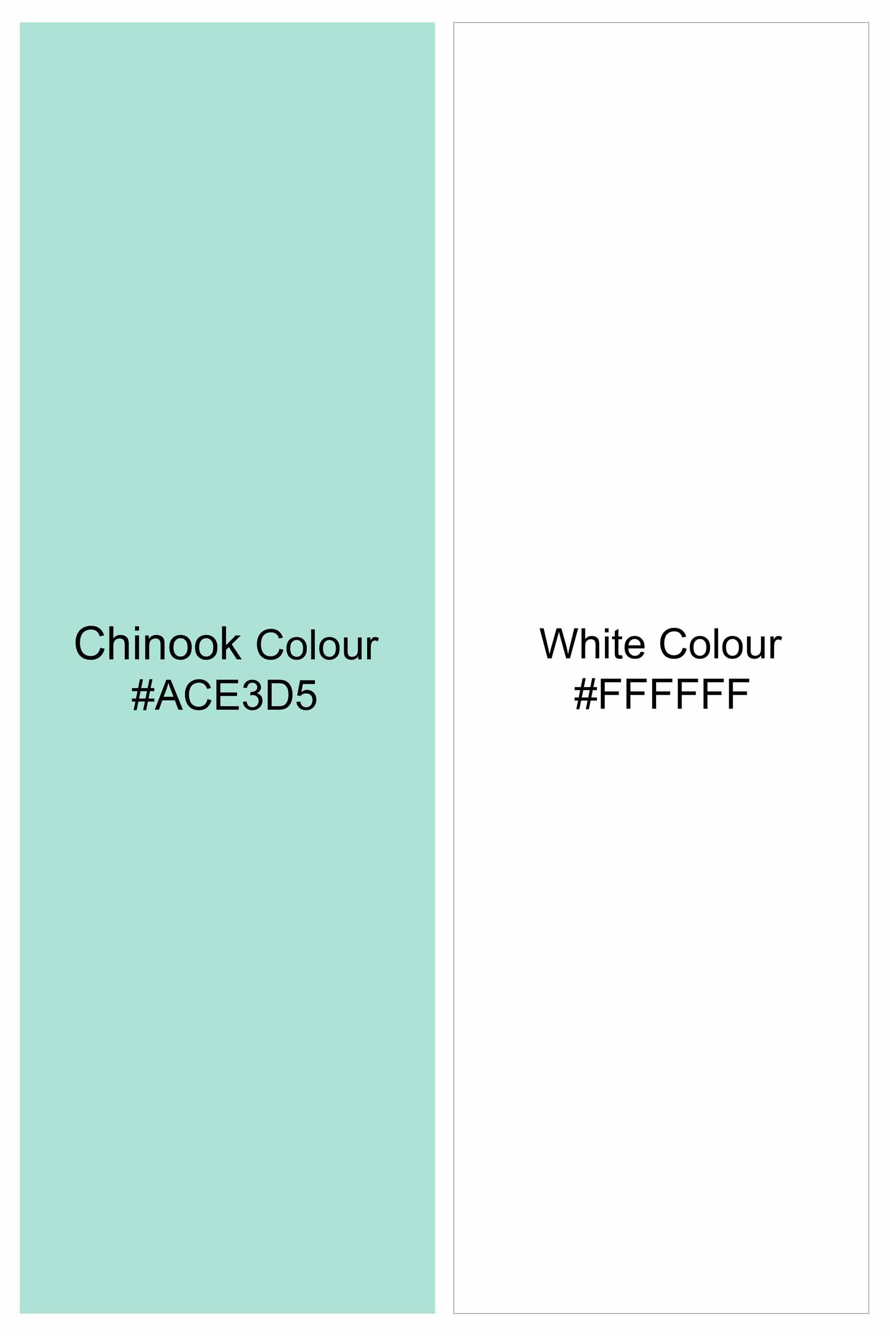 Chinook Green and White Printed Subtle Sheen Super Soft Premium Cotton Shirt