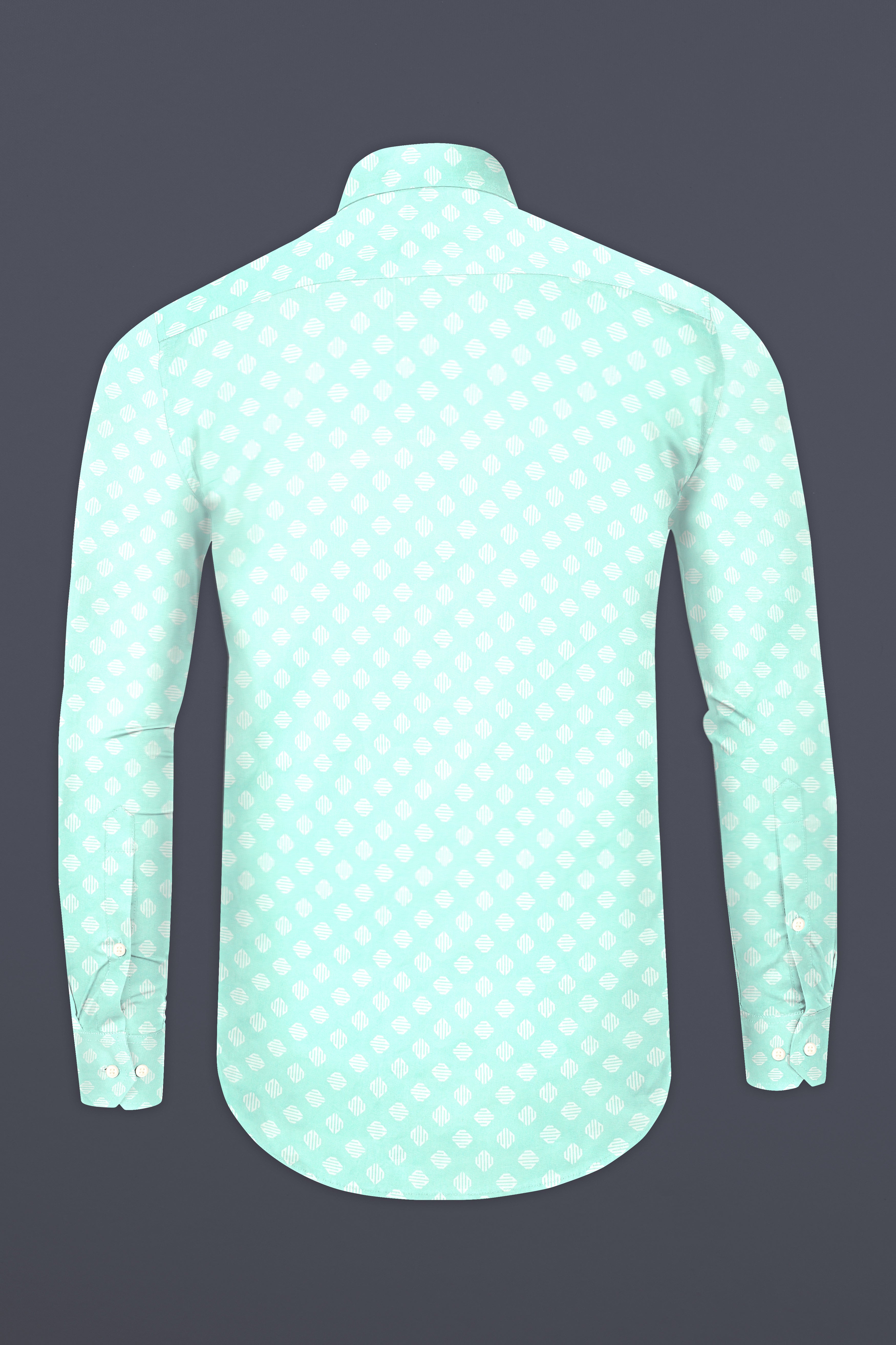 Chinook Green and White Printed Subtle Sheen Super Soft Premium Cotton Shirt