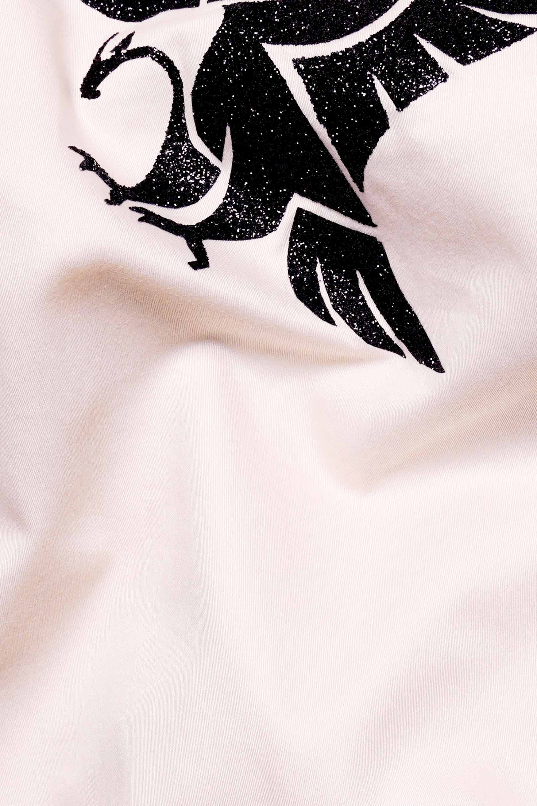 Gainsboro Peach Eagle Foil Printed Subtle Sheen Super Soft Premium Cotton Designer Shirt