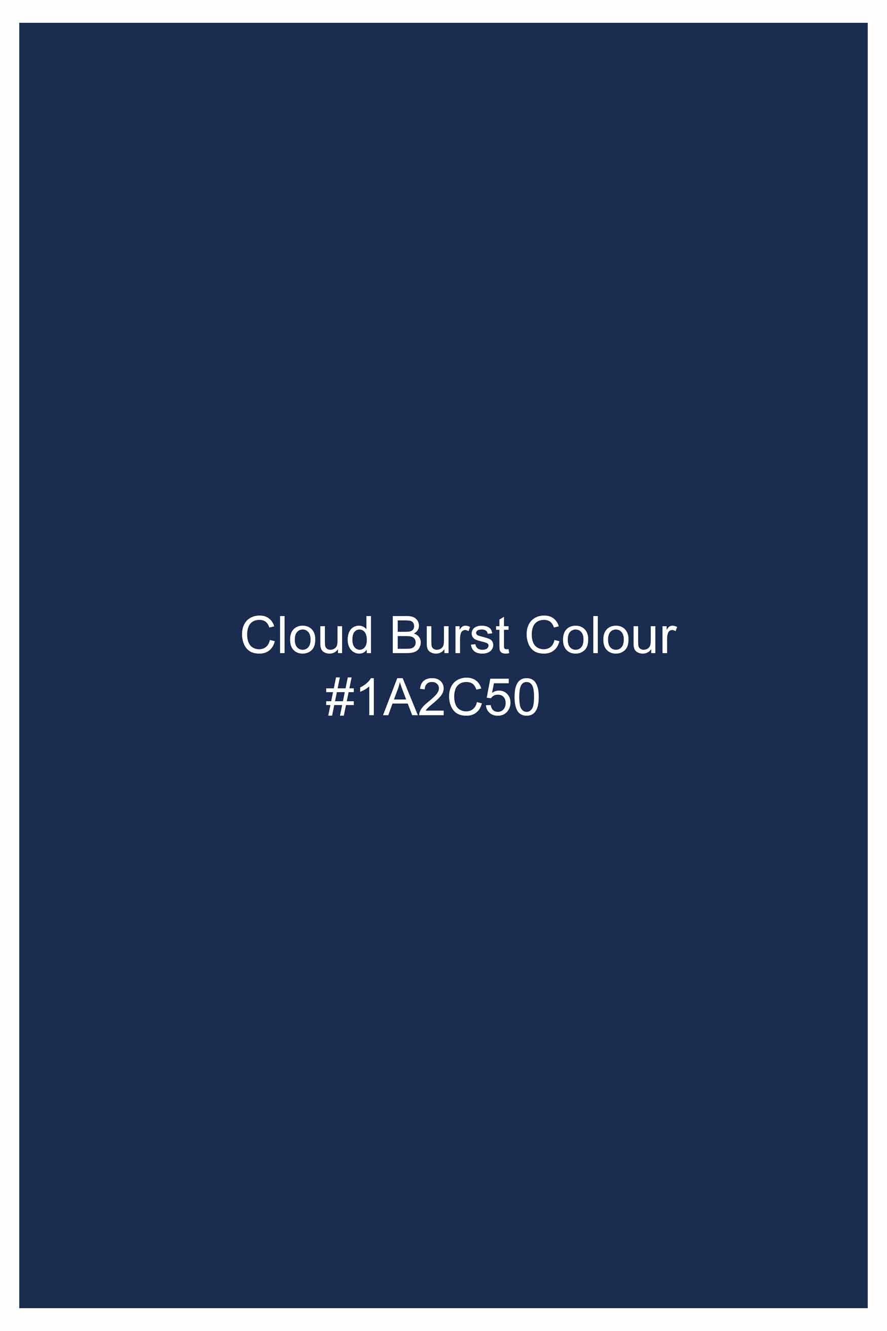 Cloud Burst Blue Moti Work Hand Stitched Subtle Sheen Super Soft Premium Cotton Designer Shirt