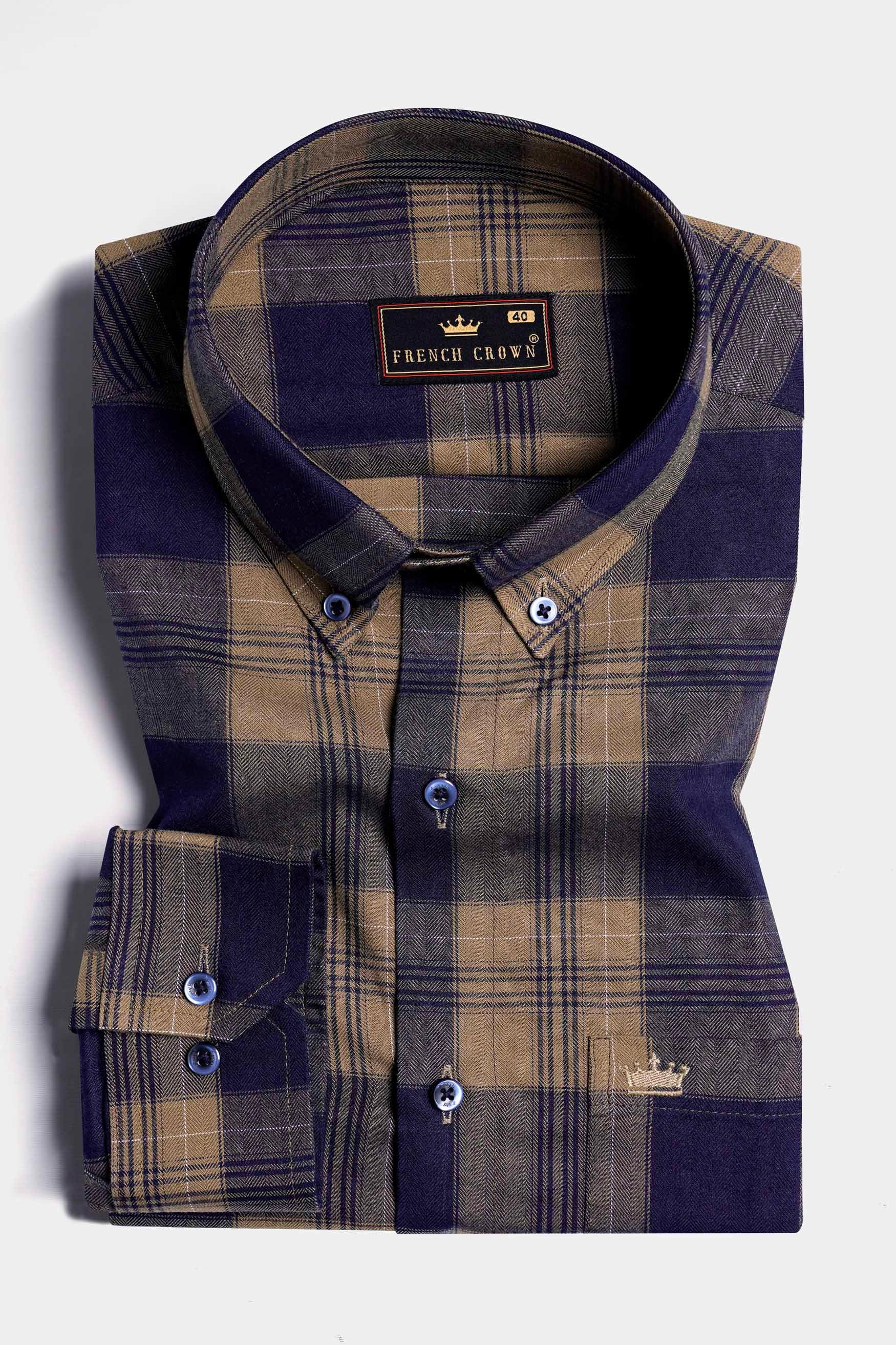 Mocha Brown and Haiti Blue Twill Plaid Premium Cotton Shirt 11569-BD-BLE-38, 11569-BD-BLE-H-38, 11569-BD-BLE-39, 11569-BD-BLE-H-39, 11569-BD-BLE-40, 11569-BD-BLE-H-40, 11569-BD-BLE-42, 11569-BD-BLE-H-42, 11569-BD-BLE-44, 11569-BD-BLE-H-44, 11569-BD-BLE-46, 11569-BD-BLE-H-46, 11569-BD-BLE-48, 11569-BD-BLE-H-48, 11569-BD-BLE-50, 11569-BD-BLE-H-50, 11569-BD-BLE-52, 11569-BD-BLE-H-52