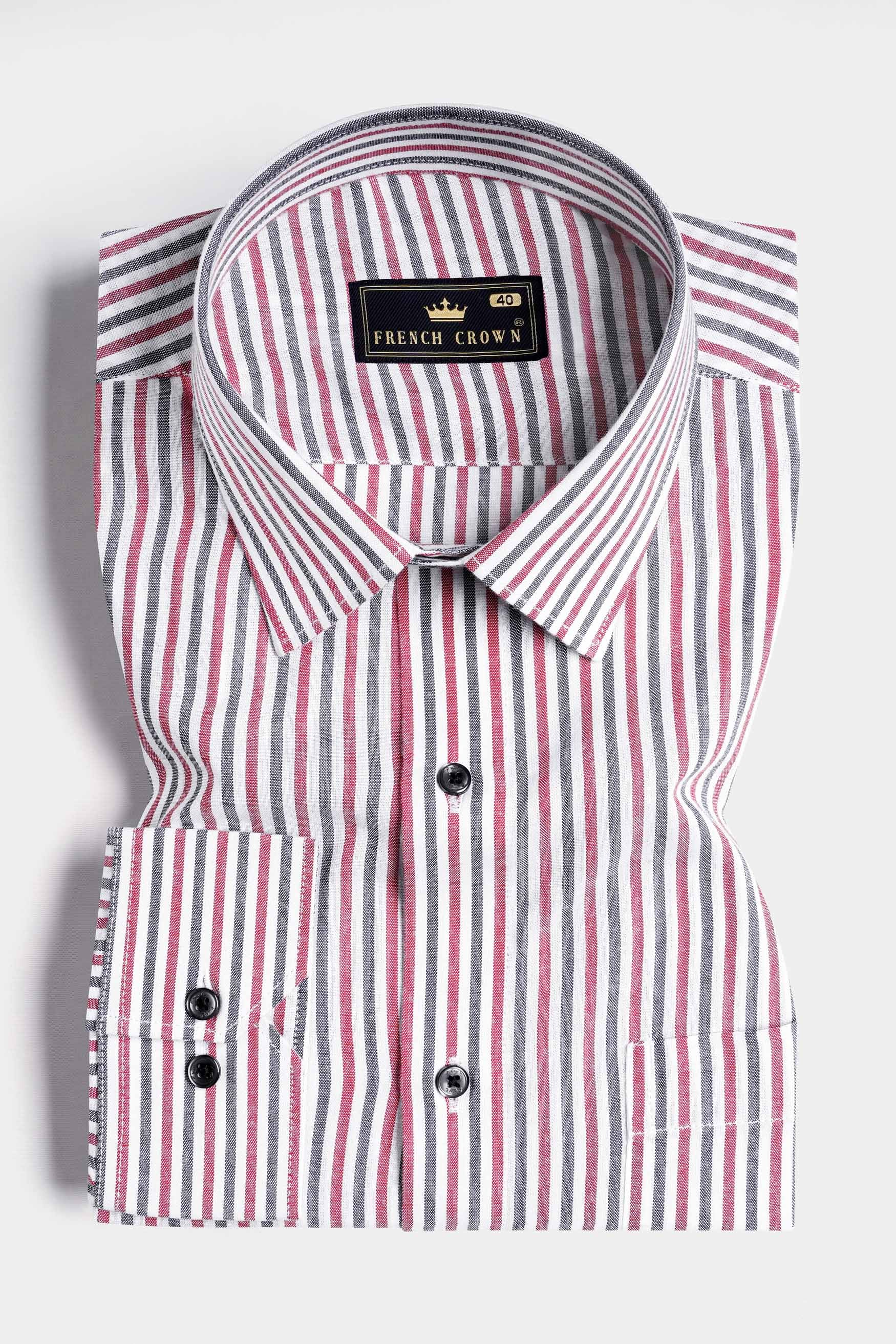 Bright White with Mandy Pink and Boulder Gray Striped Royal Oxford Shirt 11582-BLK-38, 11582-BLK-H-38, 11582-BLK-39, 11582-BLK-H-39, 11582-BLK-40, 11582-BLK-H-40, 11582-BLK-42, 11582-BLK-H-42, 11582-BLK-44, 11582-BLK-H-44, 11582-BLK-46, 11582-BLK-H-46, 11582-BLK-48, 11582-BLK-H-48, 11582-BLK-50, 11582-BLK-H-50, 11582-BLK-52, 11582-BLK-H-52
