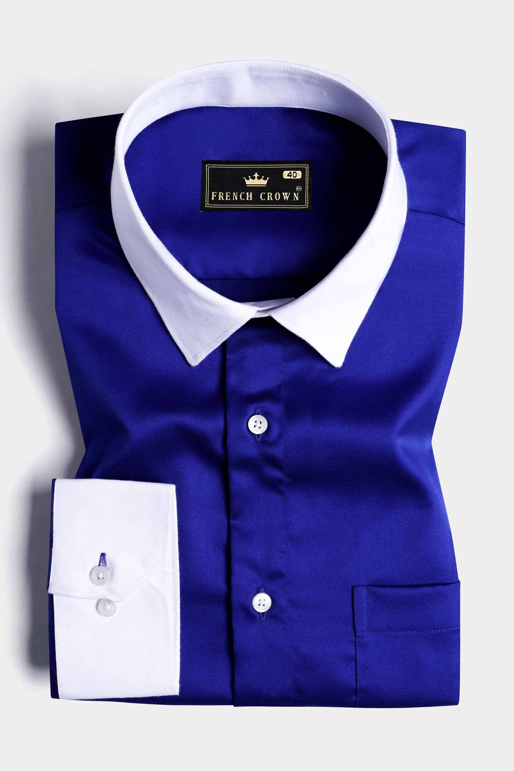 Catalina Blue with White Cuffs and Collar Subtle Sheen Super Soft Premium Cotton Shirt 11583-WCC-38, 11583-WCC-H-38, 11583-WCC-39, 11583-WCC-H-39, 11583-WCC-40, 11583-WCC-H-40, 11583-WCC-42, 11583-WCC-H-42, 11583-WCC-44, 11583-WCC-H-44, 11583-WCC-46, 11583-WCC-H-46, 11583-WCC-48, 11583-WCC-H-48, 11583-WCC-50, 11583-WCC-H-50, 11583-WCC-52, 11583-WCC-H-52