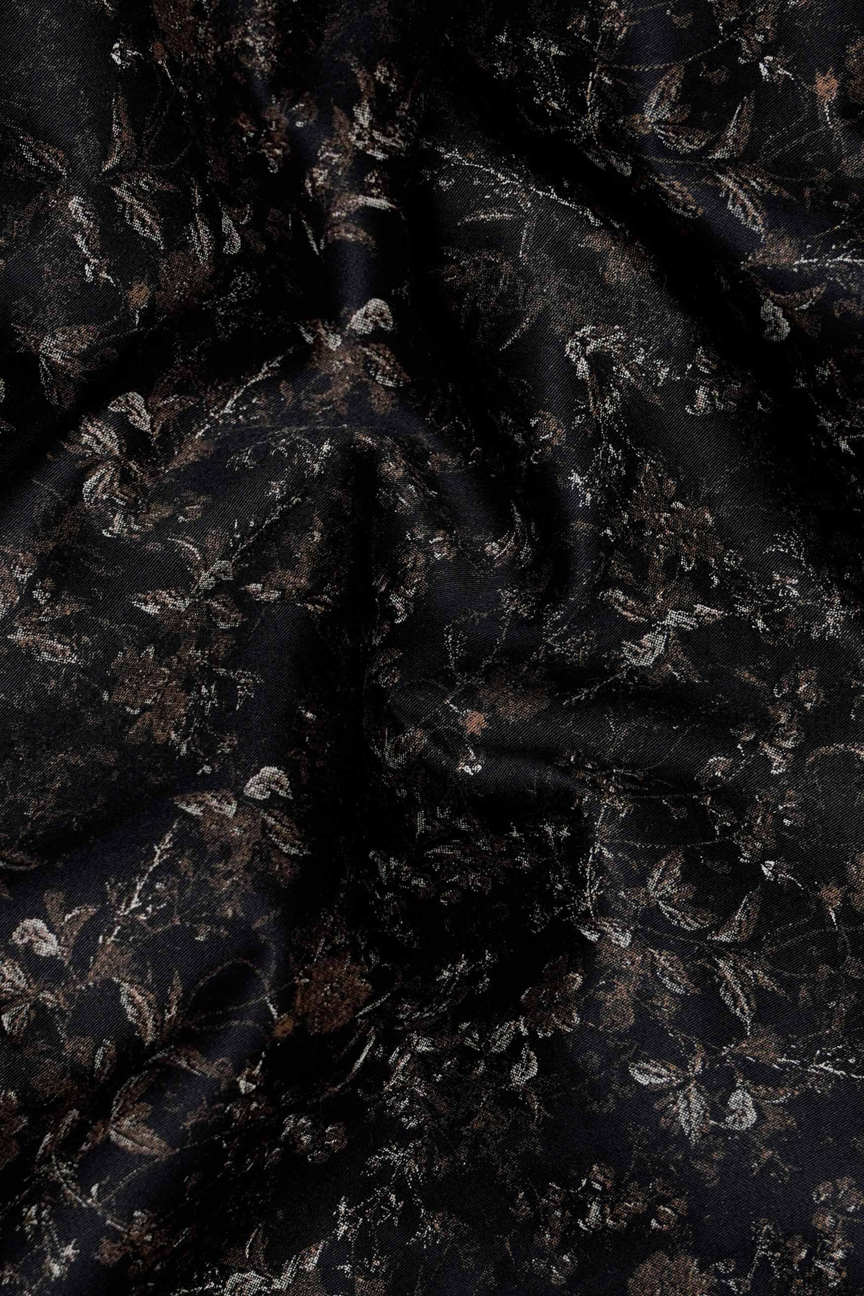 Jade Black with Birch Brown Floral Printed Subtle Sheen Super Soft Premium Cotton Shirt 11588-BLK-38, 11588-BLK-H-38, 11588-BLK-39, 11588-BLK-H-39, 11588-BLK-40, 11588-BLK-H-40, 11588-BLK-42, 11588-BLK-H-42, 11588-BLK-44, 11588-BLK-H-44, 11588-BLK-46, 11588-BLK-H-46, 11588-BLK-48, 11588-BLK-H-48, 11588-BLK-50, 11588-BLK-H-50, 11588-BLK-52, 11588-BLK-H-52
