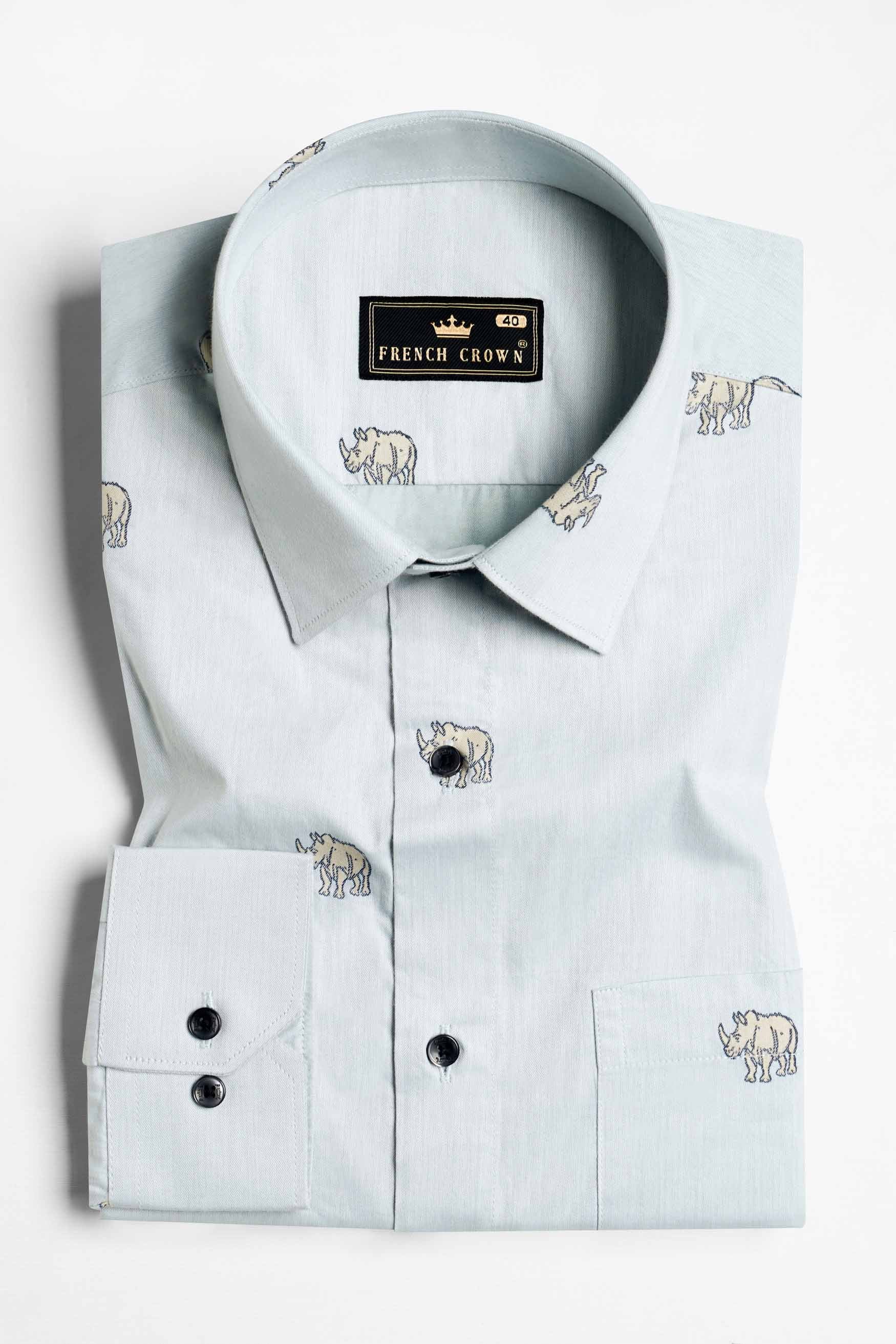 Gainsboro Gray Rhinoceros Printed Jacquard Textured Premium Giza Cotton Shirt 11591-BLK-38, 11591-BLK-H-38, 11591-BLK-39, 11591-BLK-H-39, 11591-BLK-40, 11591-BLK-H-40, 11591-BLK-42, 11591-BLK-H-42, 11591-BLK-44, 11591-BLK-H-44, 11591-BLK-46, 11591-BLK-H-46, 11591-BLK-48, 11591-BLK-H-48, 11591-BLK-50, 11591-BLK-H-50, 11591-BLK-52, 11591-BLK-H-52