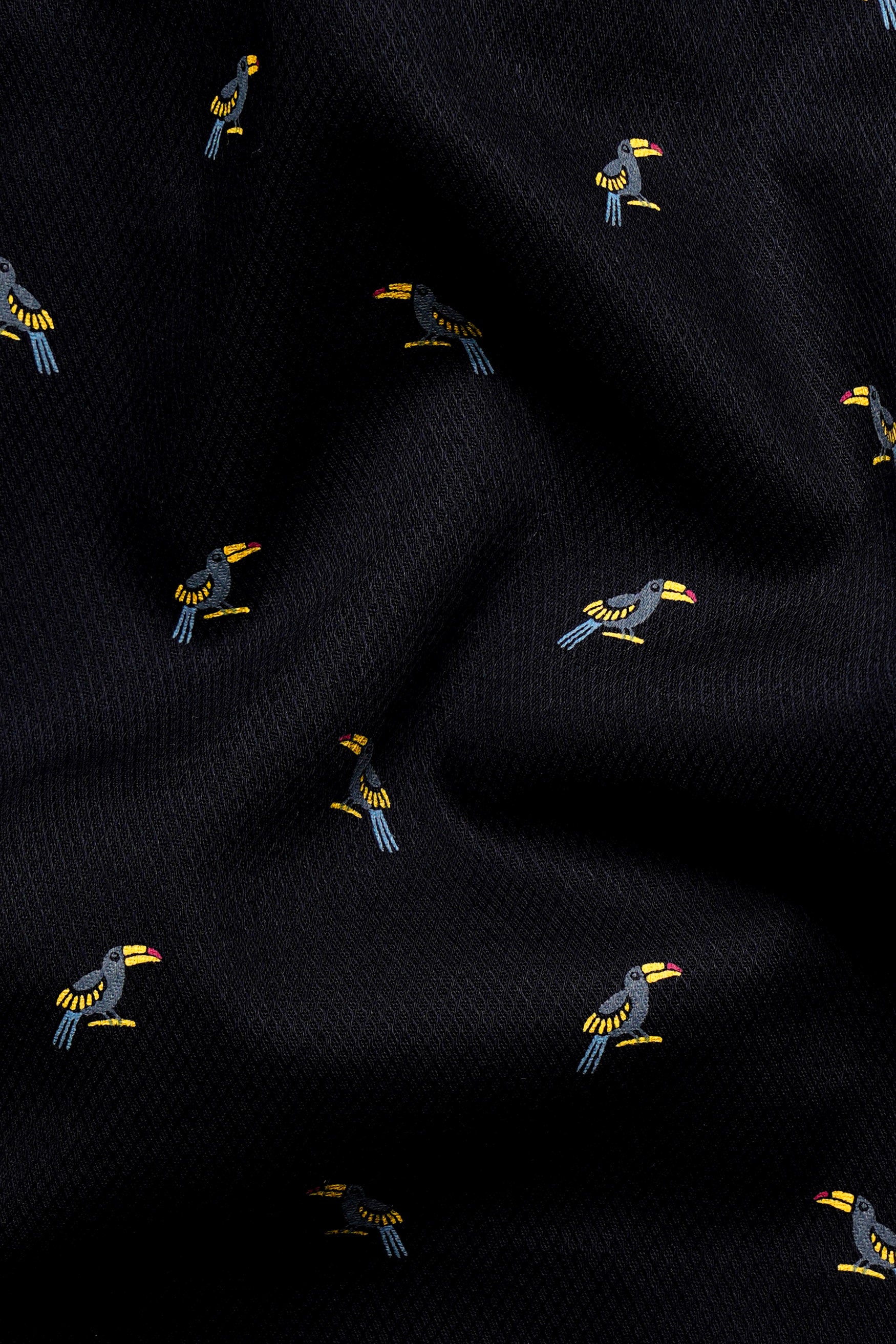 Jade Black Toucans Birds Printed Dobby Textured Premium Giza Cotton Shirt 11668-BLK-38, 11668-BLK-H-38, 11668-BLK-39, 11668-BLK-H-39, 11668-BLK-40, 11668-BLK-H-40, 11668-BLK-42, 11668-BLK-H-42, 11668-BLK-44, 11668-BLK-H-44, 11668-BLK-46, 11668-BLK-H-46, 11668-BLK-48, 11668-BLK-H-48, 11668-BLK-50, 11668-BLK-H-50, 11668-BLK-52, 11668-BLK-H-52