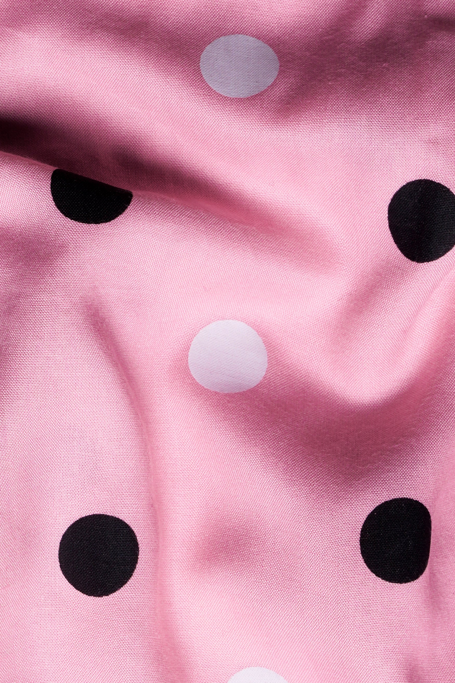 Cadillac Pink with Black and White Polka-Dotted Premium Tencel Shirt 11674-P433-38, 11674-P433-H-38, 11674-P433-39, 11674-P433-H-39, 11674-P433-40, 11674-P433-H-40, 11674-P433-42, 11674-P433-H-42, 11674-P433-44, 11674-P433-H-44, 11674-P433-46, 11674-P433-H-46, 11674-P433-48, 11674-P433-H-48, 11674-P433-50, 11674-P433-H-50, 11674-P433-52, 11674-P433-H-52