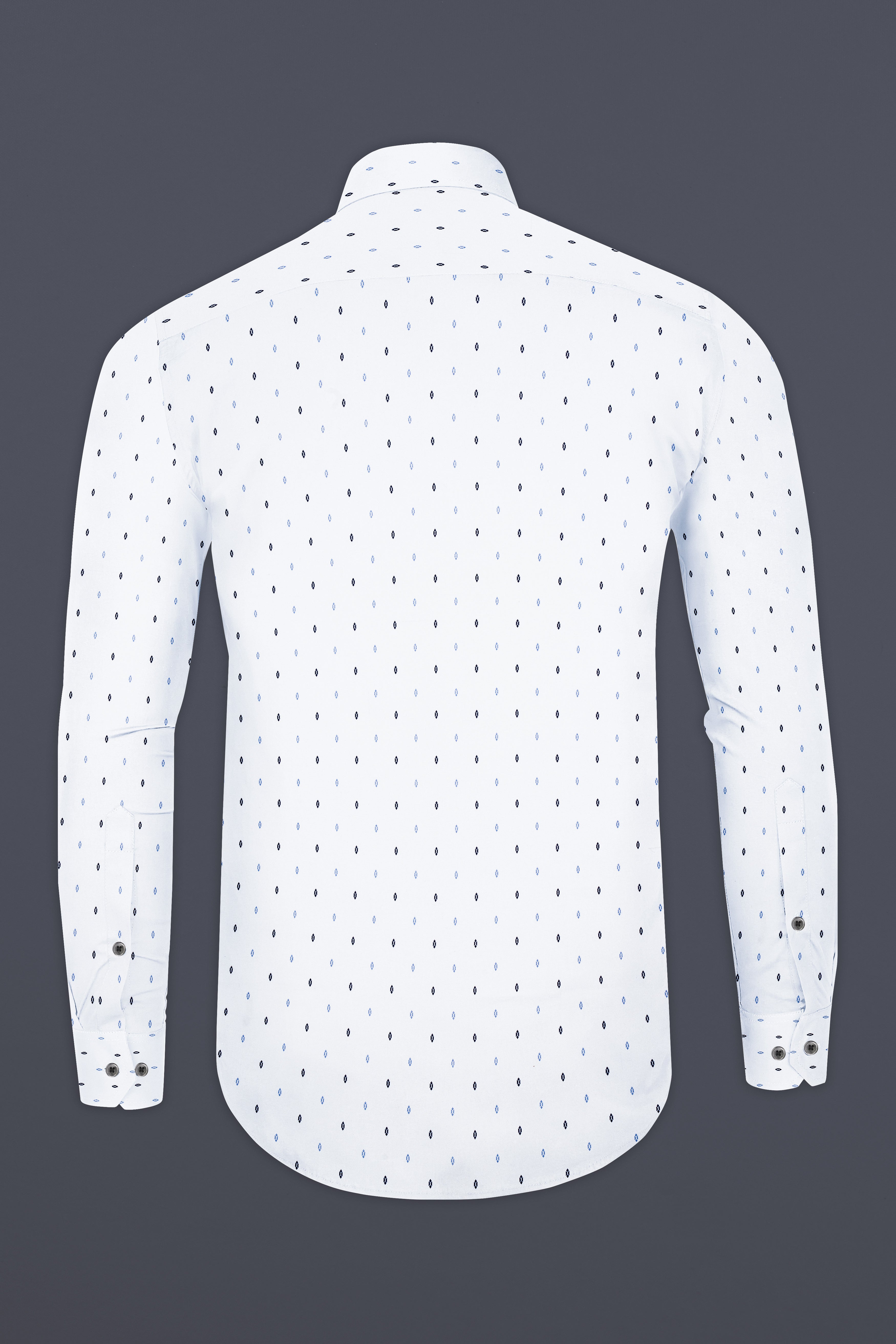 Bright White Printed Premium Cotton Shirt