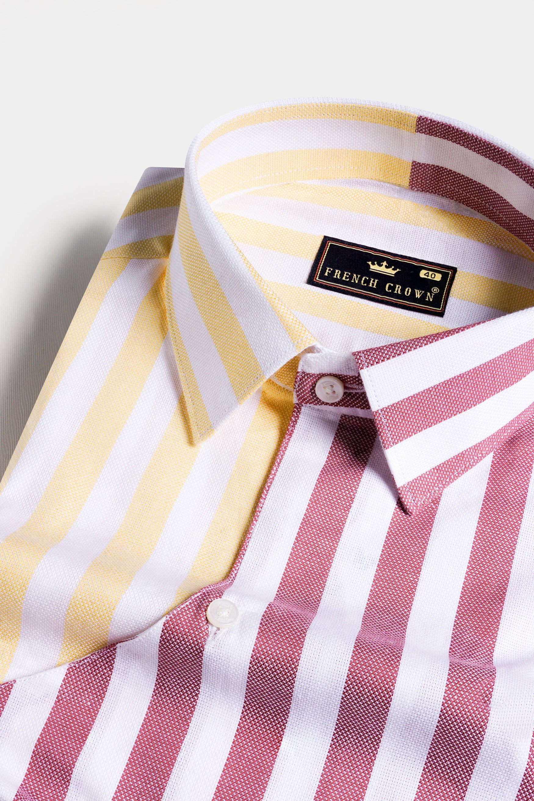 Hibiscus Pink with White and Navajo Yellow Striped Dobby Textured Premium Giza Cotton Designer Shirt 11710-D9-38, 11710-D9-H-38, 11710-D9-39, 11710-D9-H-39, 11710-D9-40, 11710-D9-H-40, 11710-D9-42, 11710-D9-H-42, 11710-D9-44, 11710-D9-H-44, 11710-D9-46, 11710-D9-H-46, 11710-D9-48, 11710-D9-H-48, 11710-D9-50, 11710-D9-H-50, 11710-D9-52, 11710-D9-H-52