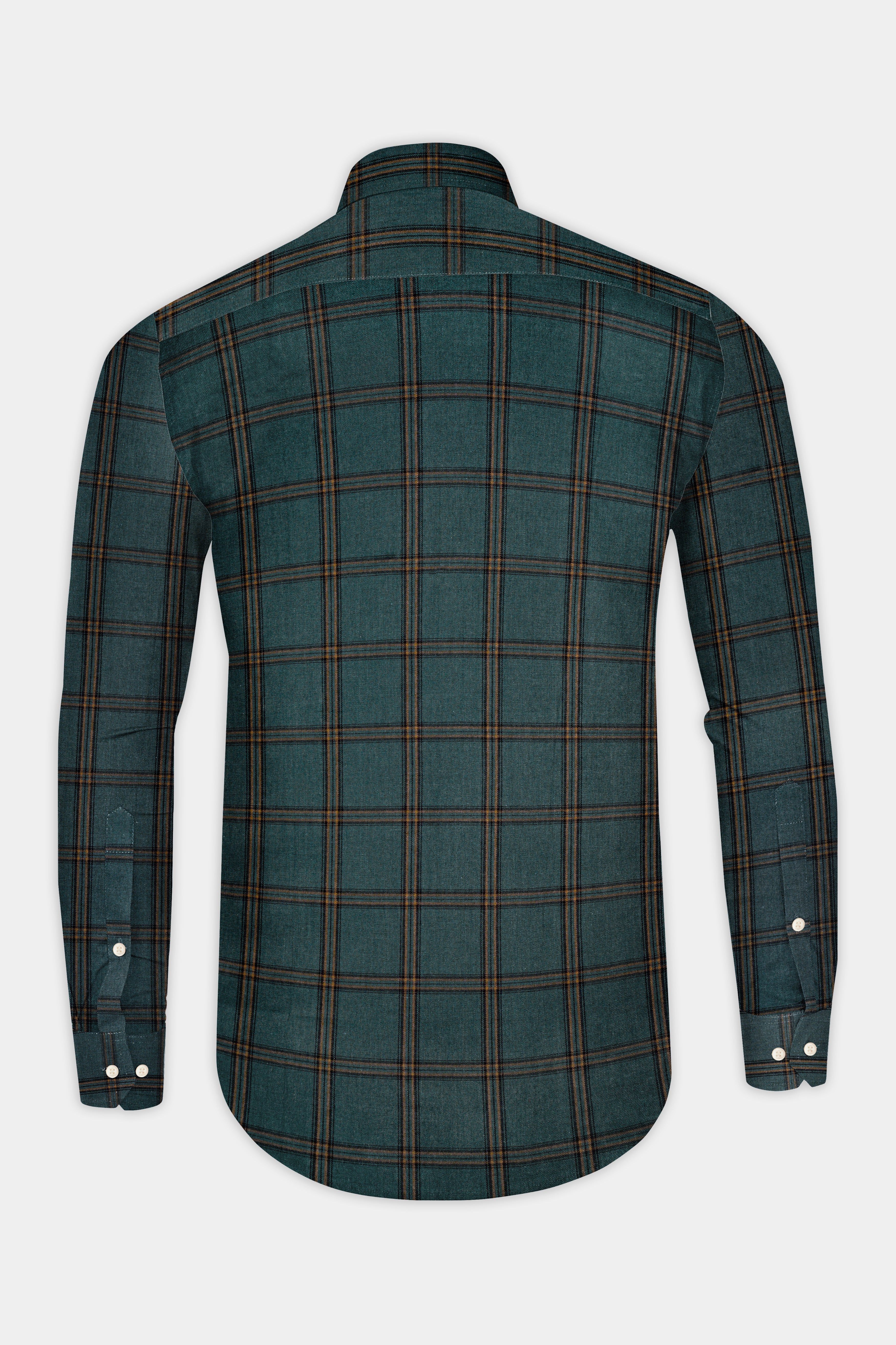 Gable Green Twill Plaid Premium Cotton Shirt