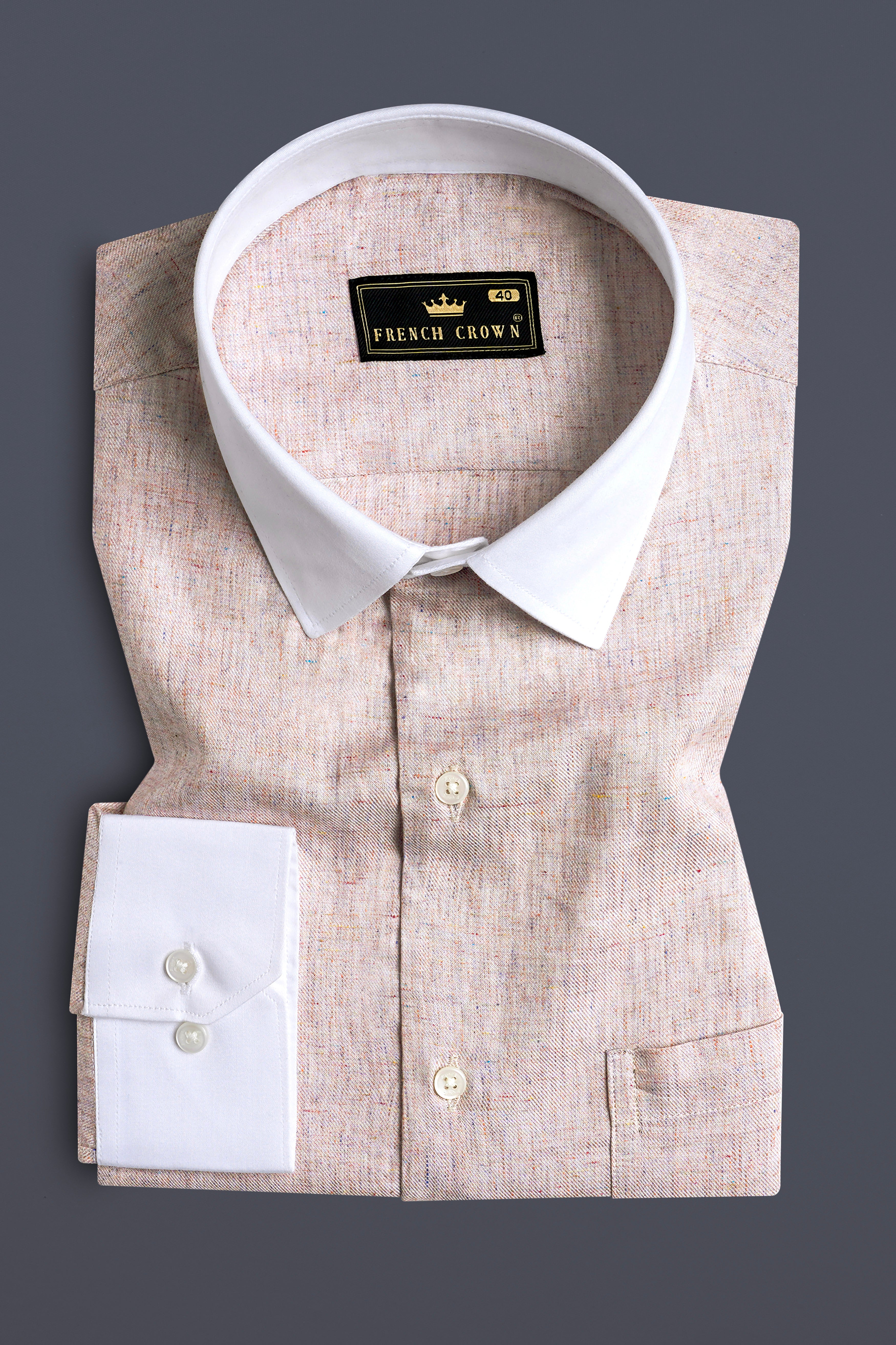 Dawn Brown with White Cuffs and Collar Twill Premium Cotton Shirt