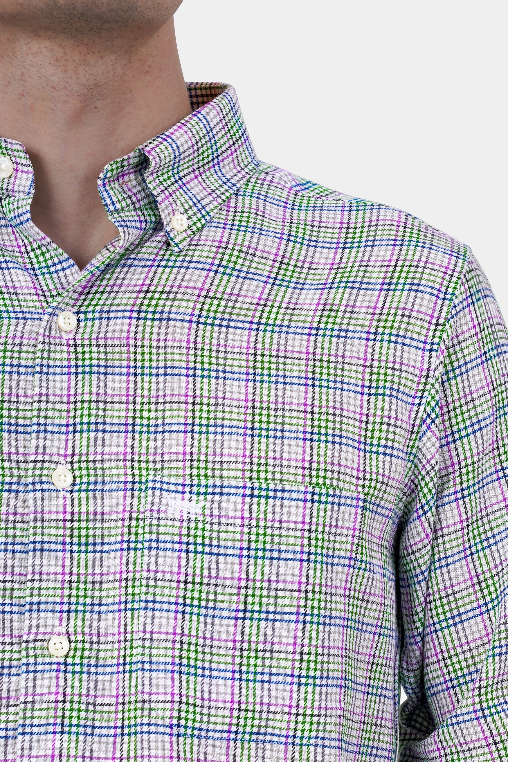 Bright White with Matcha Green and Azure Blue Checkered Houndstooth Shirt 11745-BD-38, 11745-BD-H-38, 11745-BD-39, 11745-BD-H-39, 11745-BD-40, 11745-BD-H-40, 11745-BD-42, 11745-BD-H-42, 11745-BD-44, 11745-BD-H-44, 11745-BD-46, 11745-BD-H-46, 11745-BD-48, 11745-BD-H-48, 11745-BD-50, 11745-BD-H-50, 11745-BD-52, 11745-BD-H-52