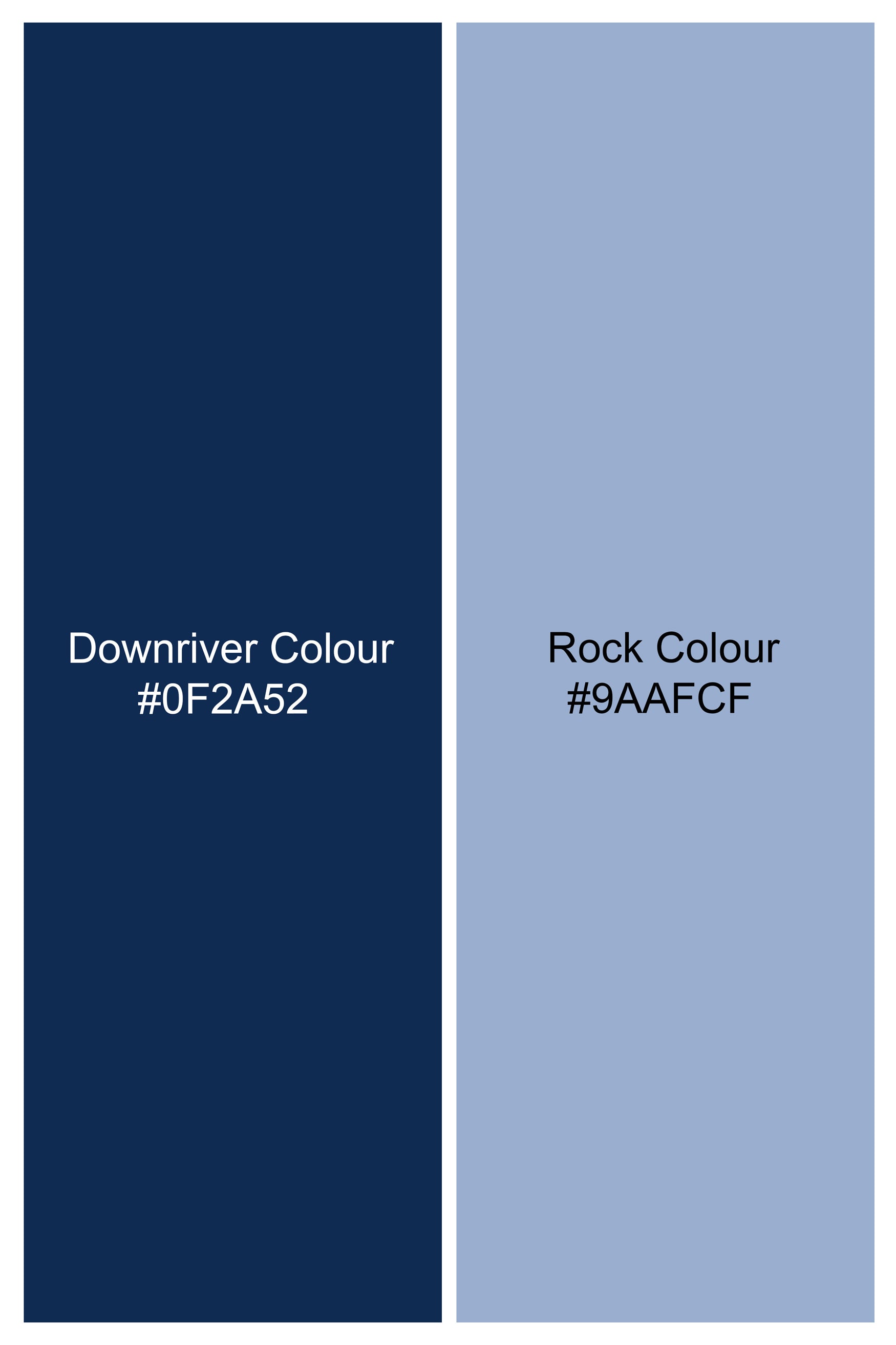 Downriver Blue and Rock Blue Printed Button Down Denim Shirt
