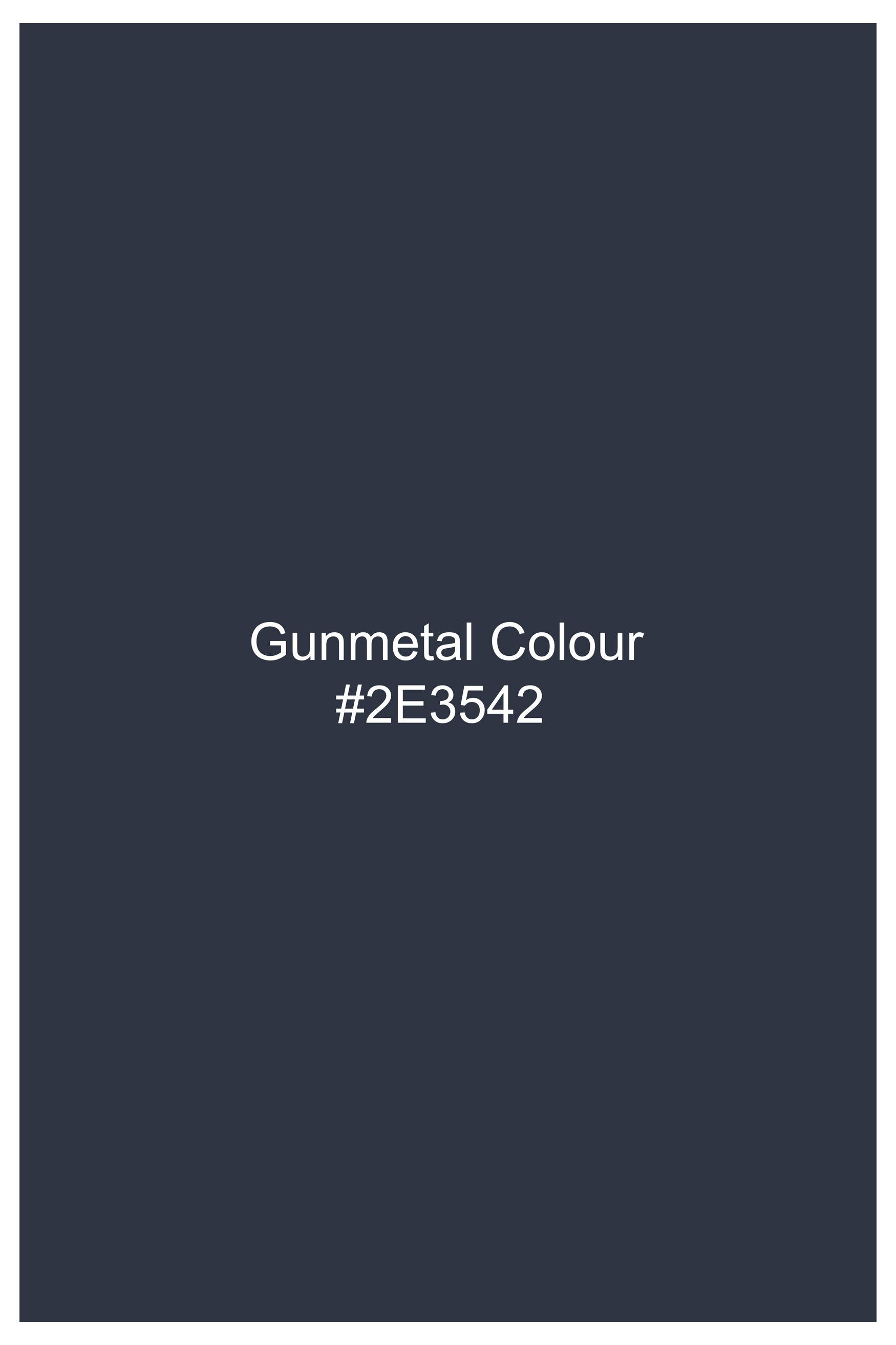 Gunmetal Gray Dobby Textured Premium Giza Cotton Shirt