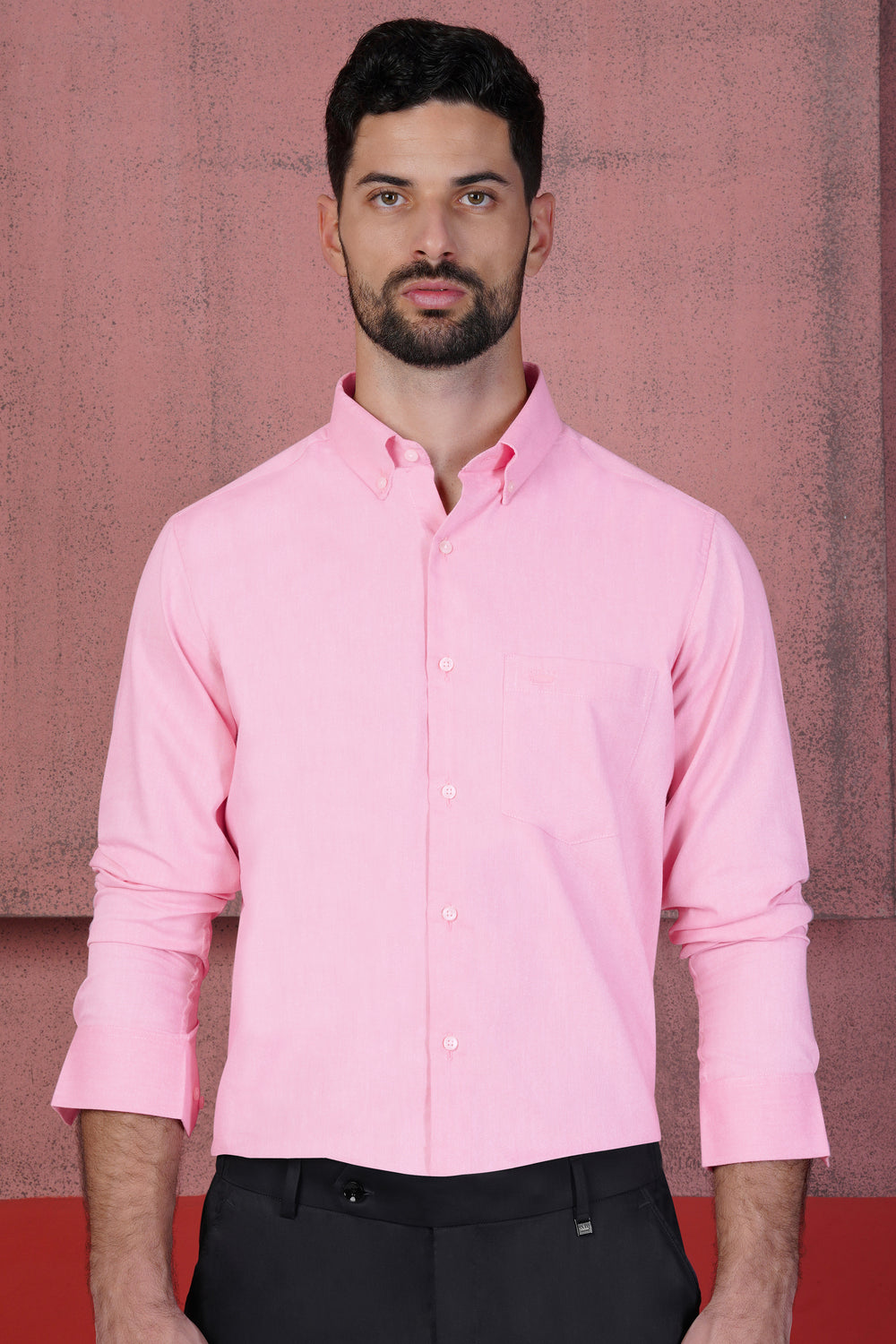 CAROUSEL PINK DOBBY TEXTURED PREMIUM COTTON SHIRT