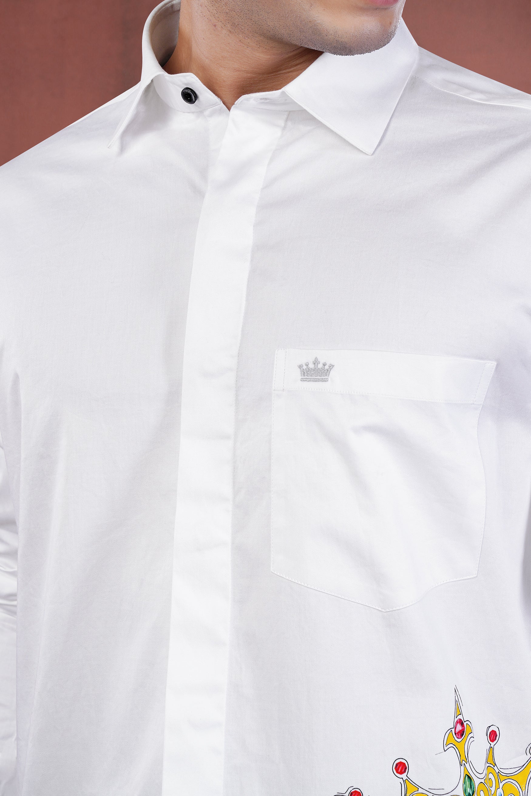 Bright White Ferocious Tiger Printed Subtle Sheen Super Soft Premium Cotton Designer Shirt