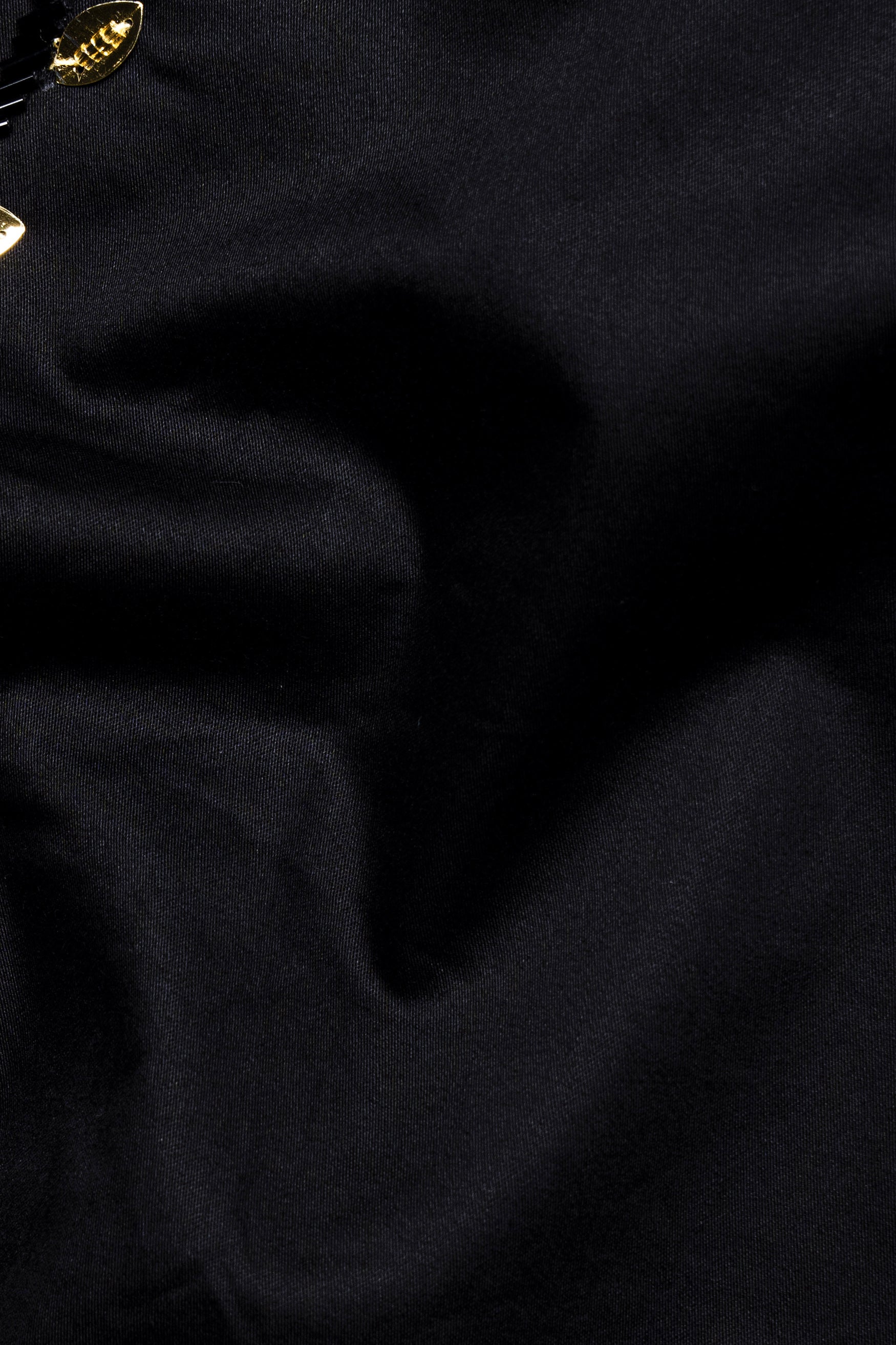 Jade Black Leaves Hand Work Subtle Sheen Super Soft Premium Cotton Designer Shirt