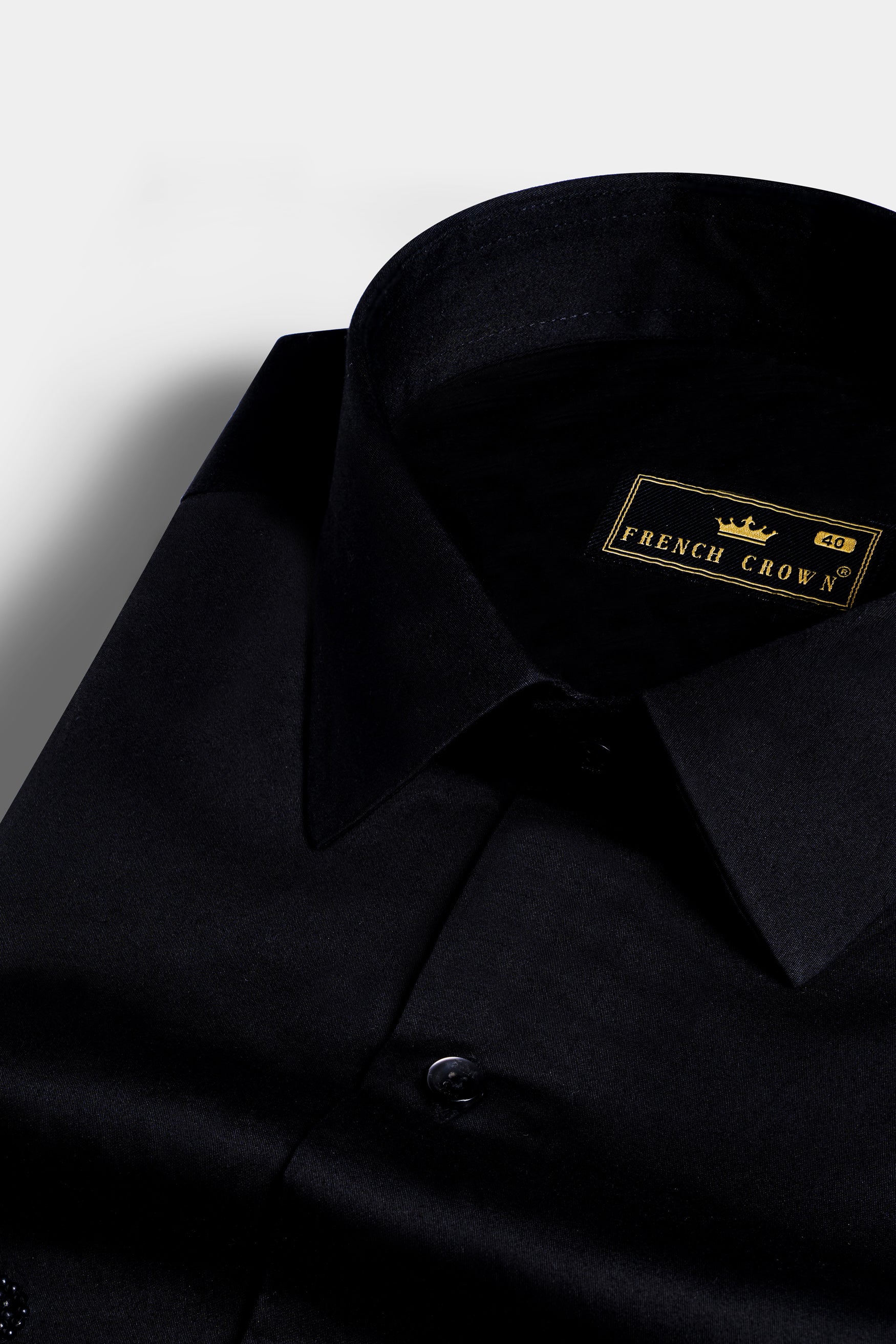 Jade Black Moti Work Subtle Sheen Super Soft Premium Cotton Designer Shirt