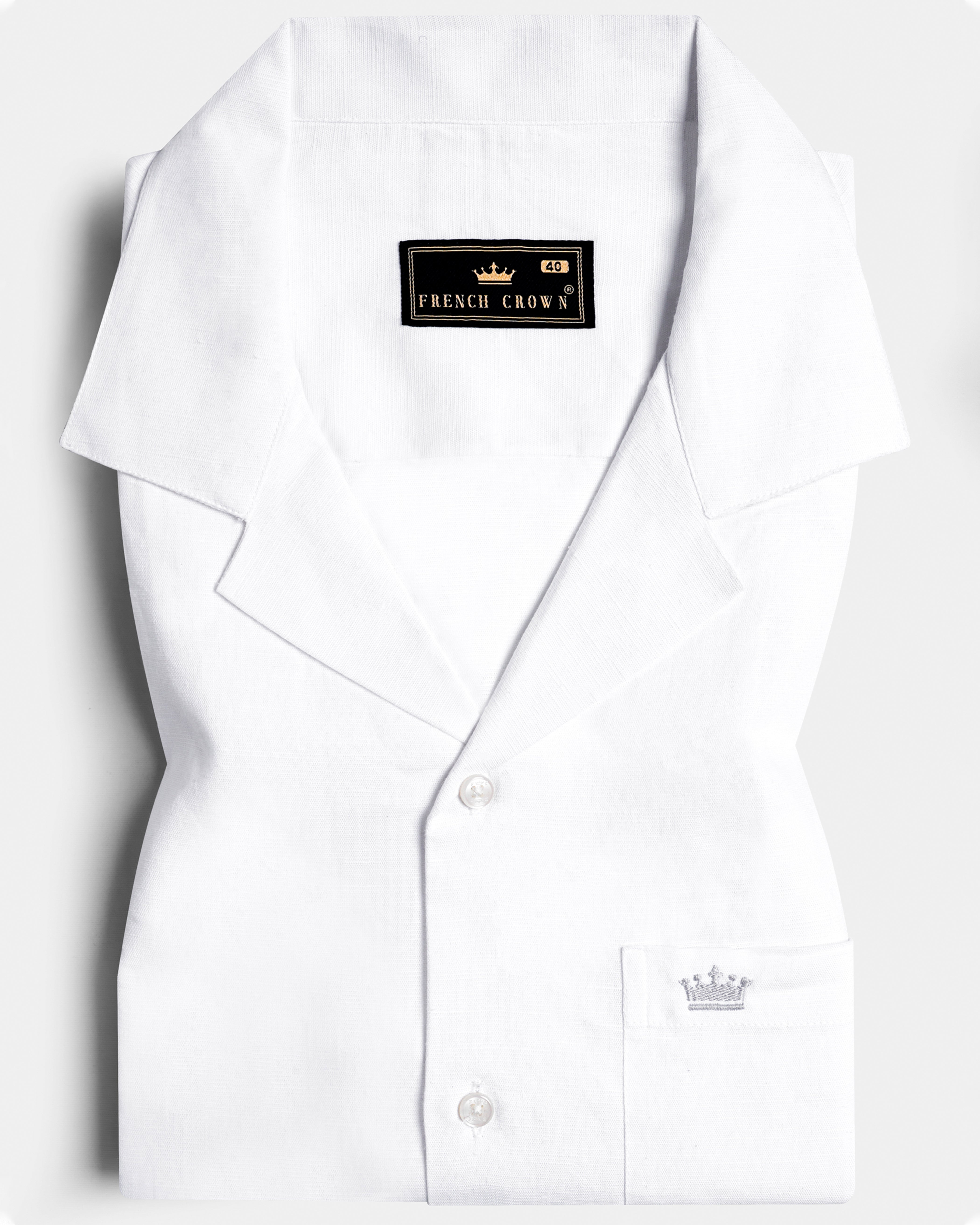 Bright White Luxurious Linen Half Sleeved Shirt
