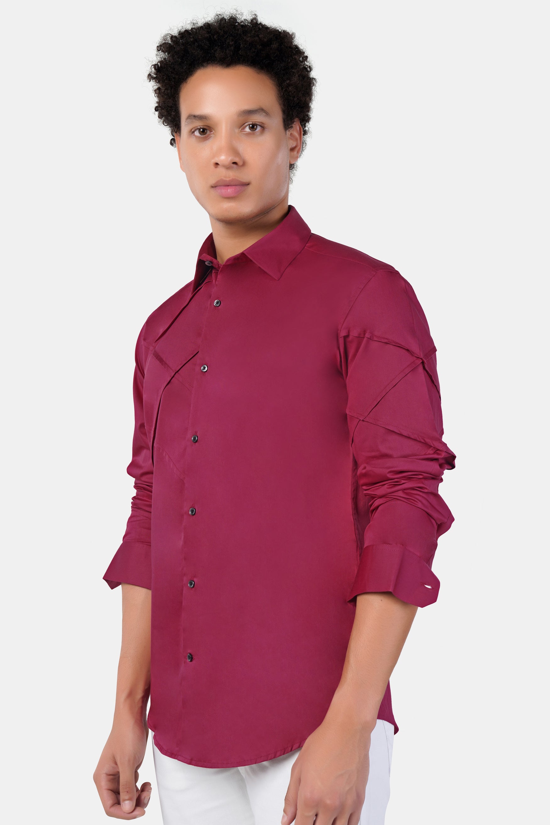 Camelot Pink Cross Tucks Subtle Sheen Super Soft Premium Cotton Designer Shirt