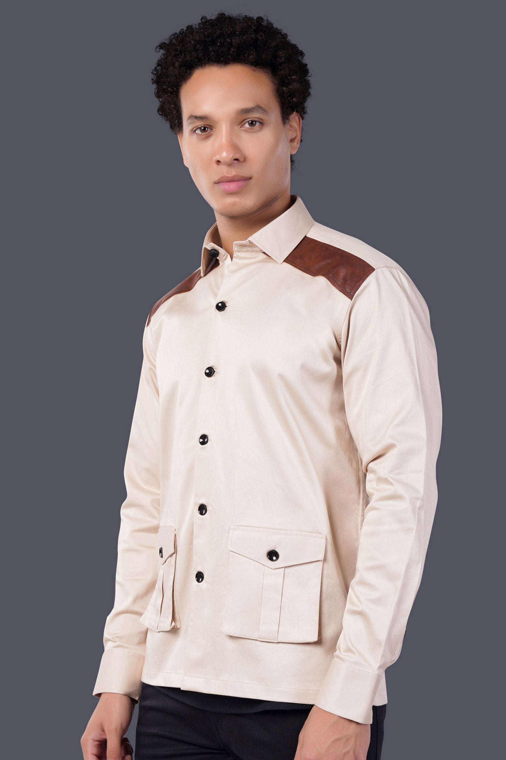 Gainsboro Cream Premium Cotton Designer Jacket