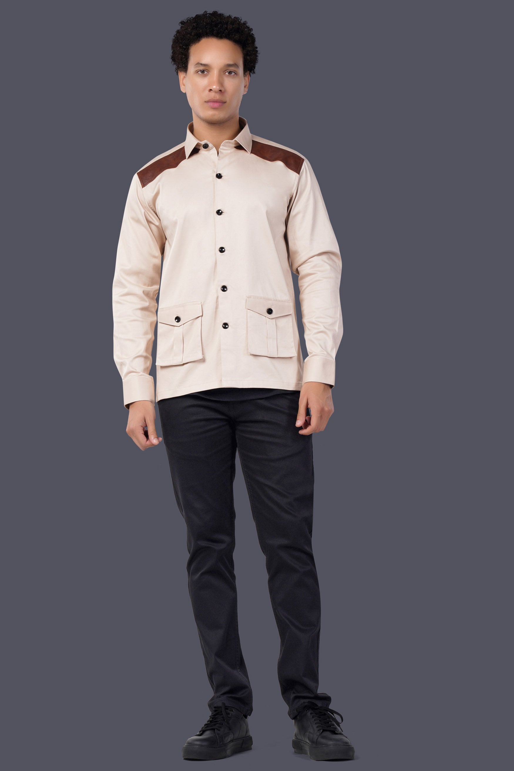 Gainsboro Cream Premium Cotton Designer Jacket