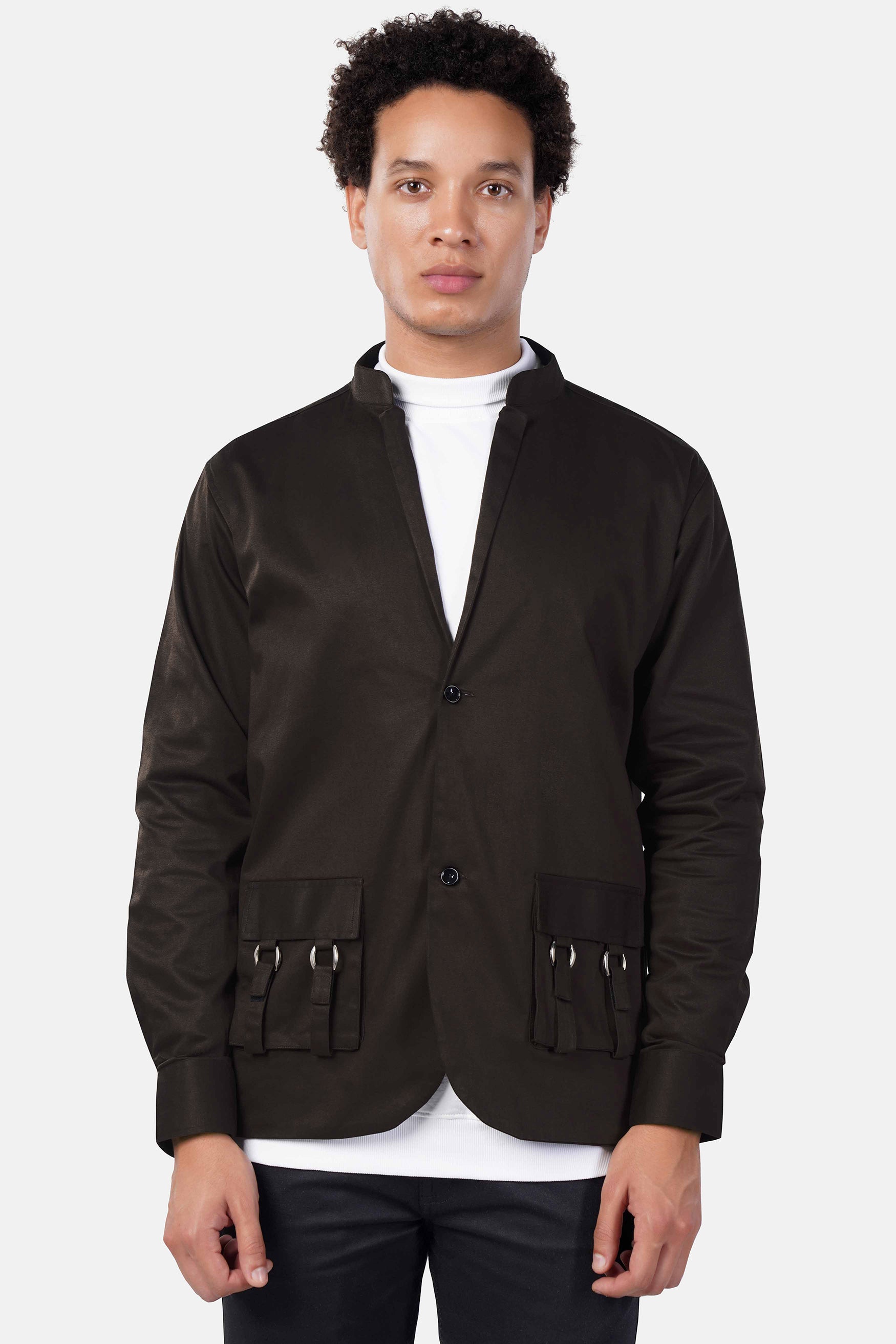 Acadia Brown Premium Cotton Designer Jacket