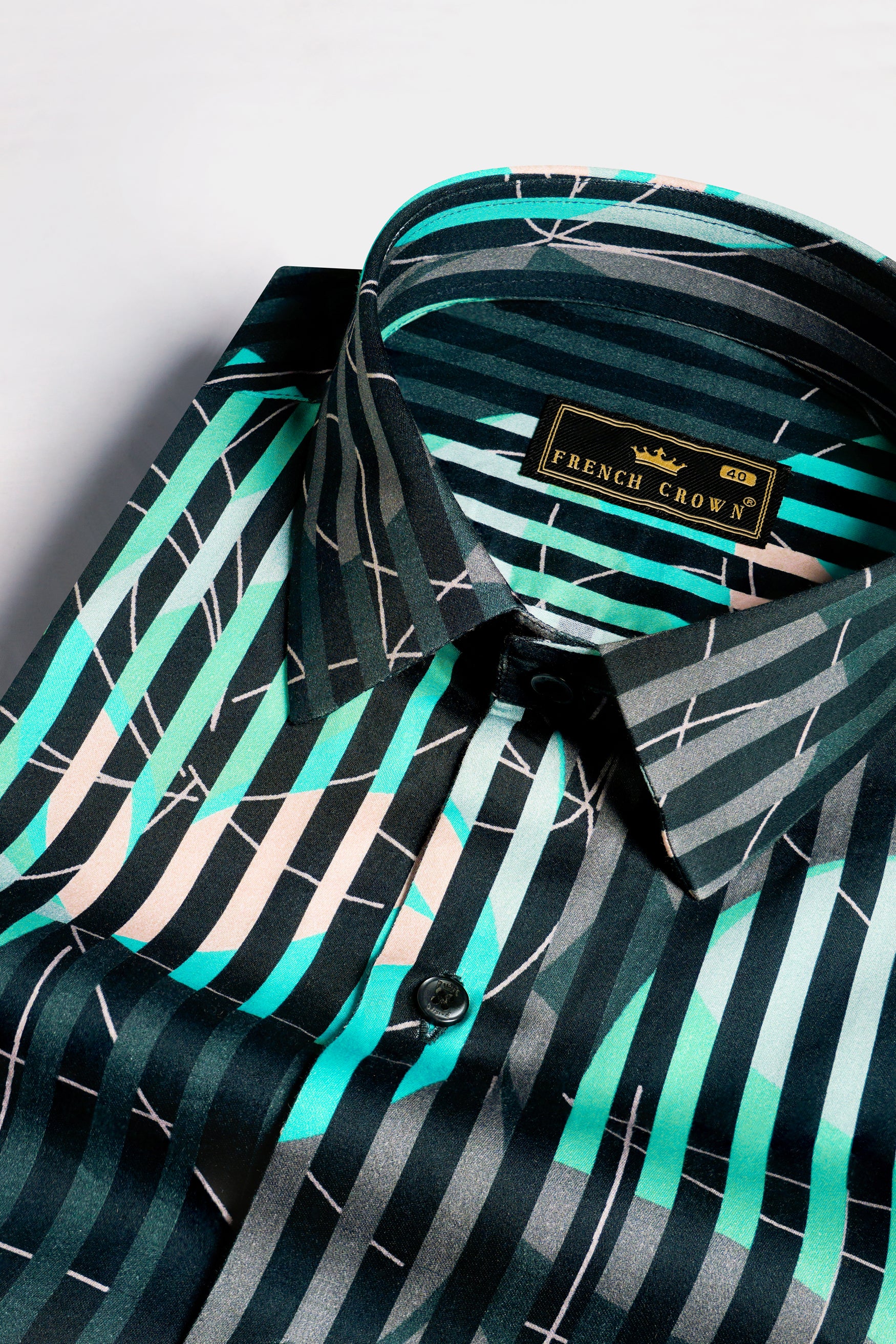Plantation Green with Almond Beige and Mountain Green Linear Abstract Printed Subtle Sheen Super Soft Premium Cotton Designer Shirt 12043-BLK-38, 12043-BLK-H-38, 12043-BLK-39, 12043-BLK-H-39, 12043-BLK-40, 12043-BLK-H-40, 12043-BLK-42, 12043-BLK-H-42, 12043-BLK-44, 12043-BLK-H-44, 12043-BLK-46, 12043-BLK-H-46, 12043-BLK-48, 12043-BLK-H-48, 12043-BLK-50, 12043-BLK-H-50, 12043-BLK-52, 12043-BLK-H-52