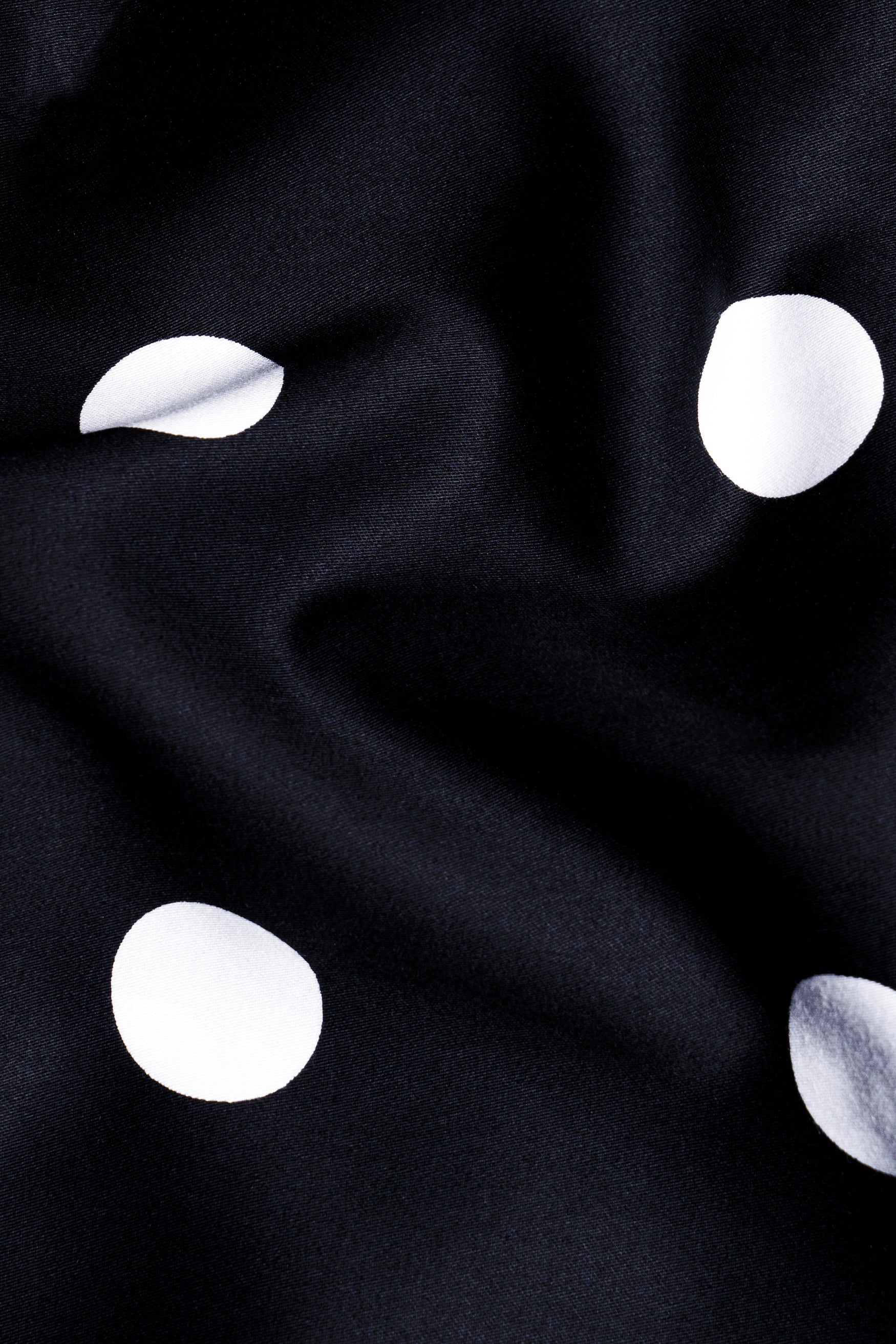 Jade Black and White Polka Dotted Premium Cotton Kurta Shirt