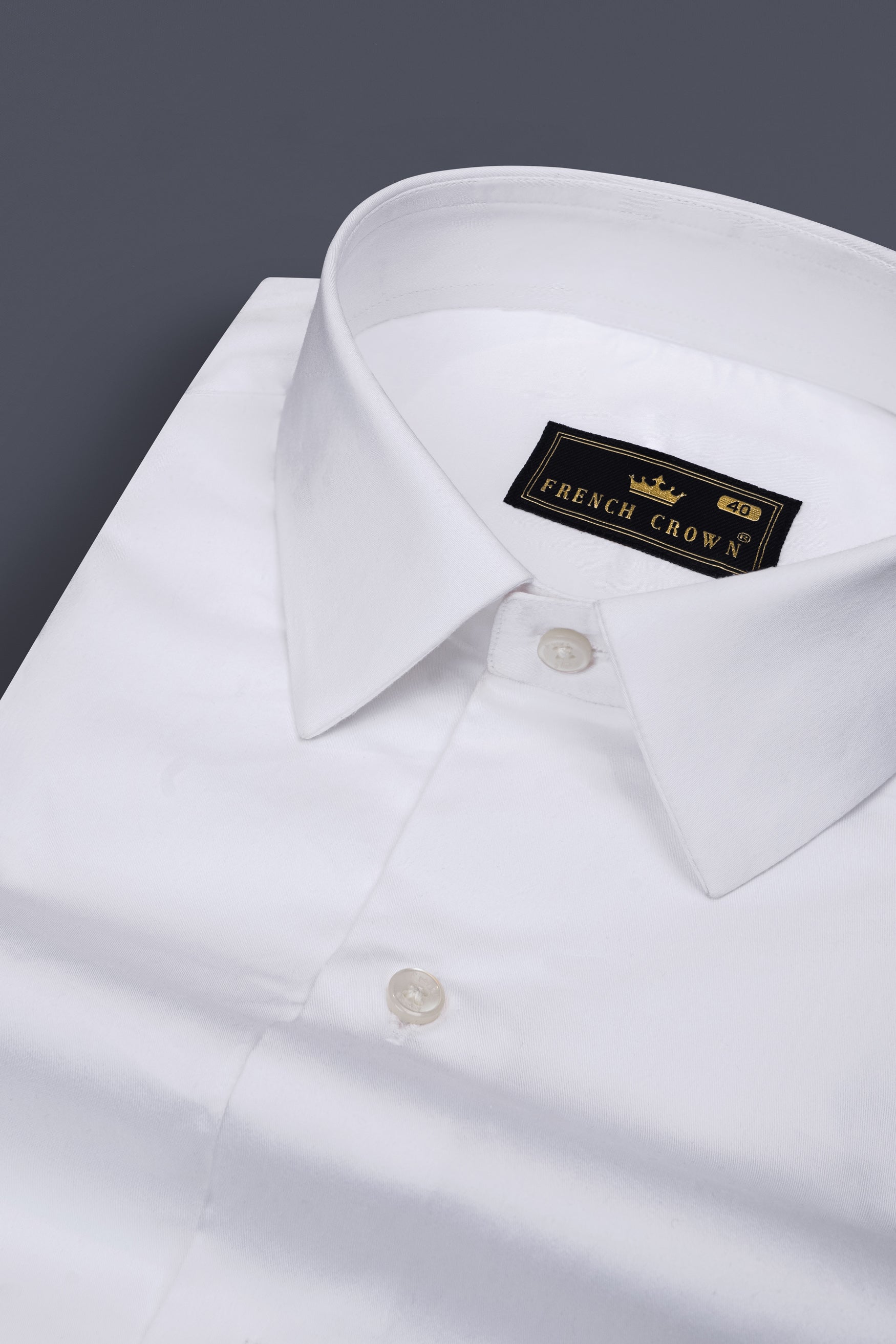 Bright White Brand Element Embroidered Premium Cotton Designer Shirt