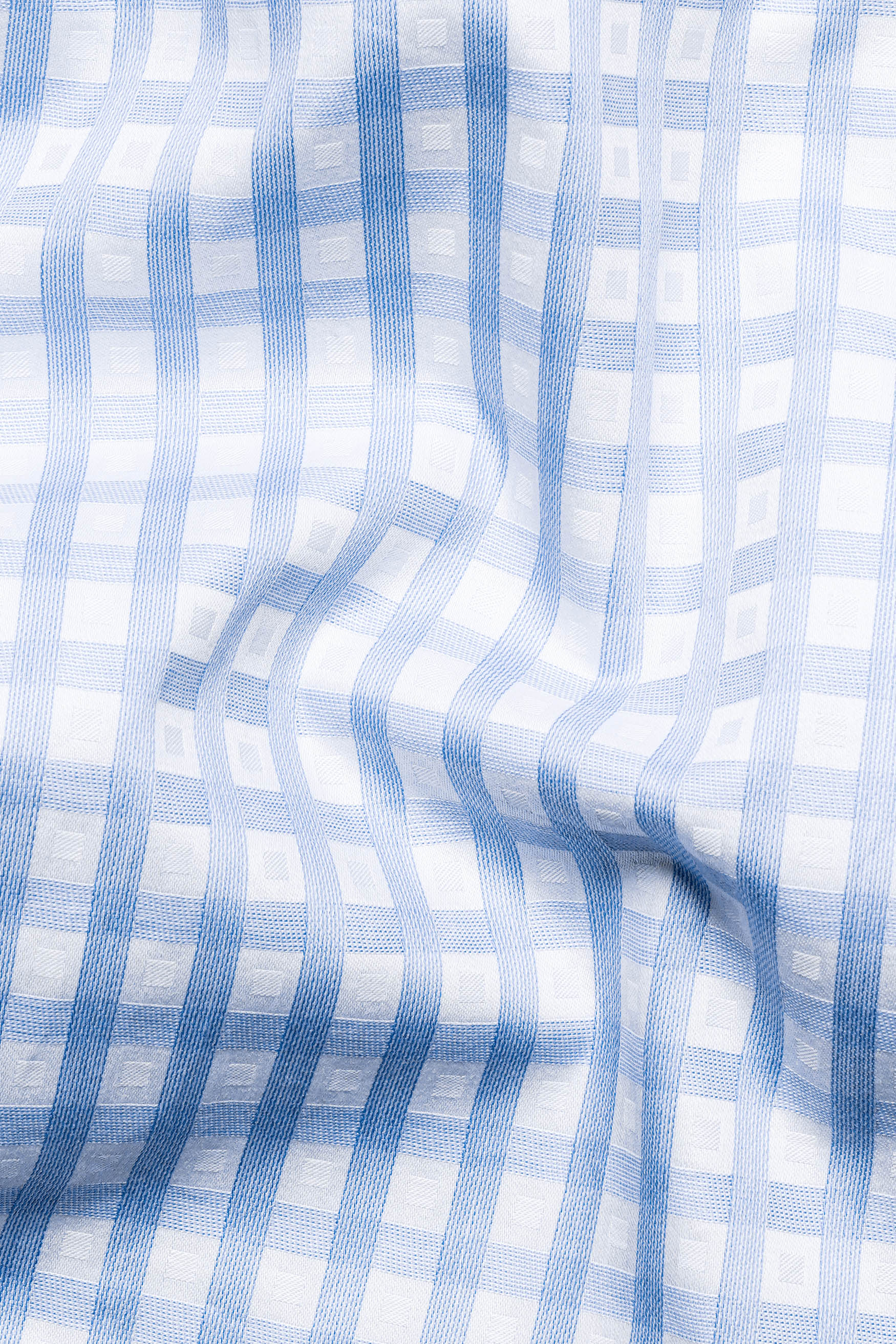 Jordy Blue and White Checked Dobby Textured Premium Giza Cotton Shirt 12113-38, 12113-H-38, 12113-39, 12113-H-39, 12113-40, 12113-H-40, 12113-42, 12113-H-42, 12113-44, 12113-H-44, 12113-46, 12113-H-46, 12113-48, 12113-H-48, 12113-50, 12113-H-50, 12113-52, 12113-H-52