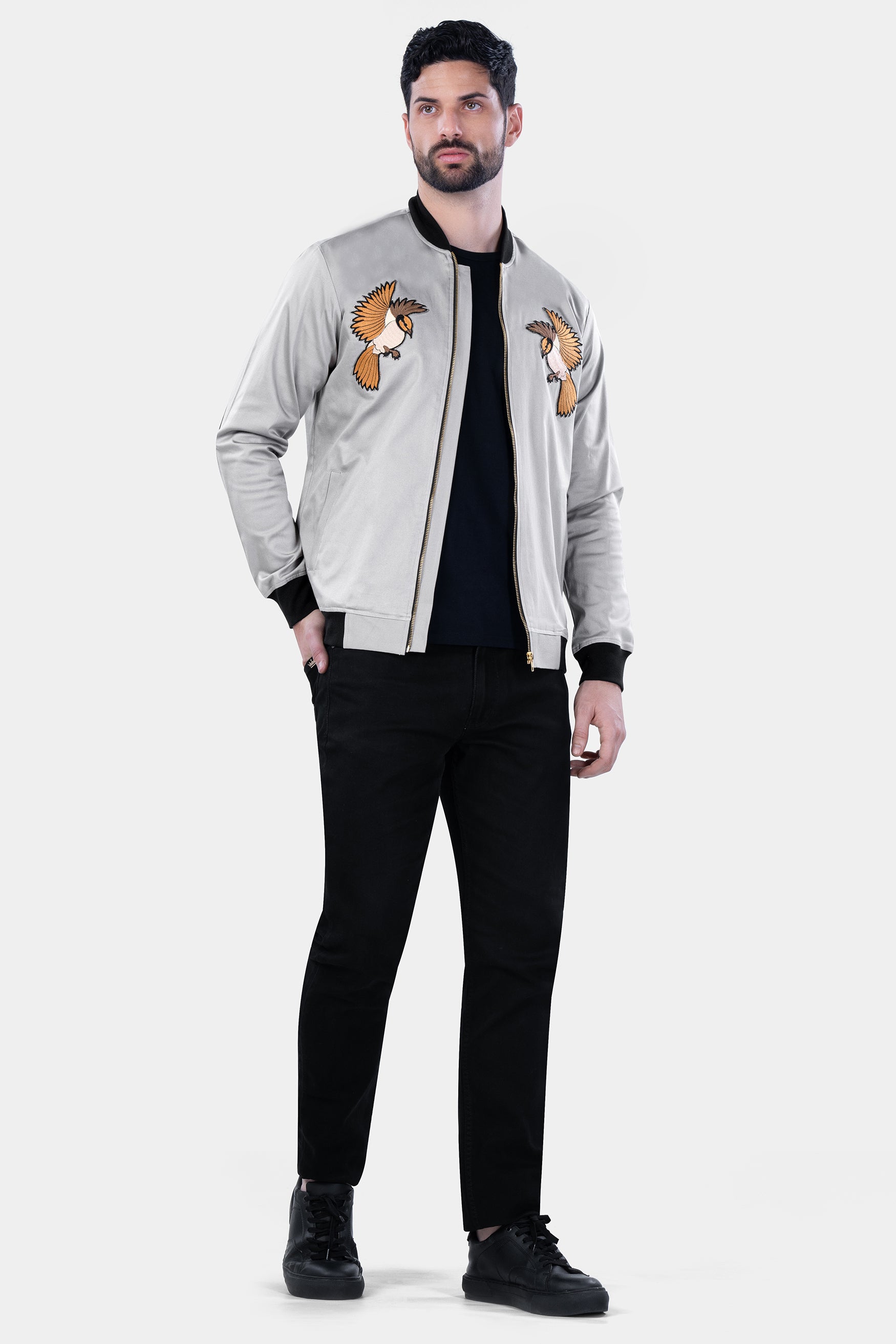 AMIRI KIDS logo-patch zip-up Bomber Jacket - Farfetch