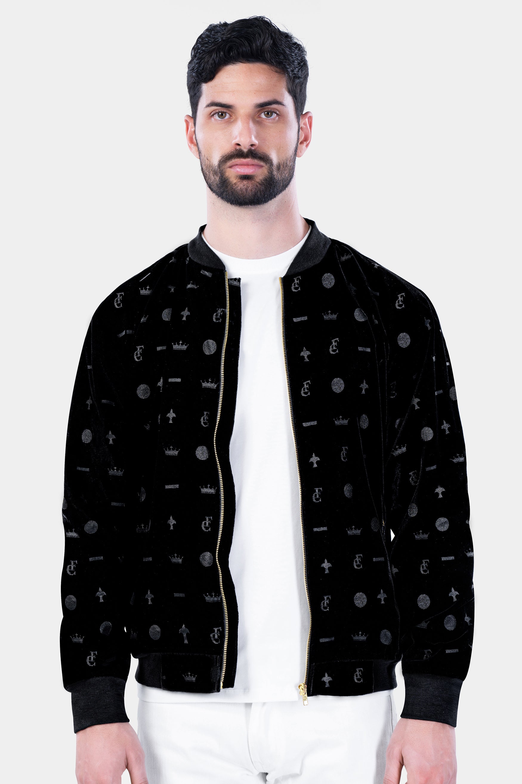 The kooples velvet hot sale bomber jacket