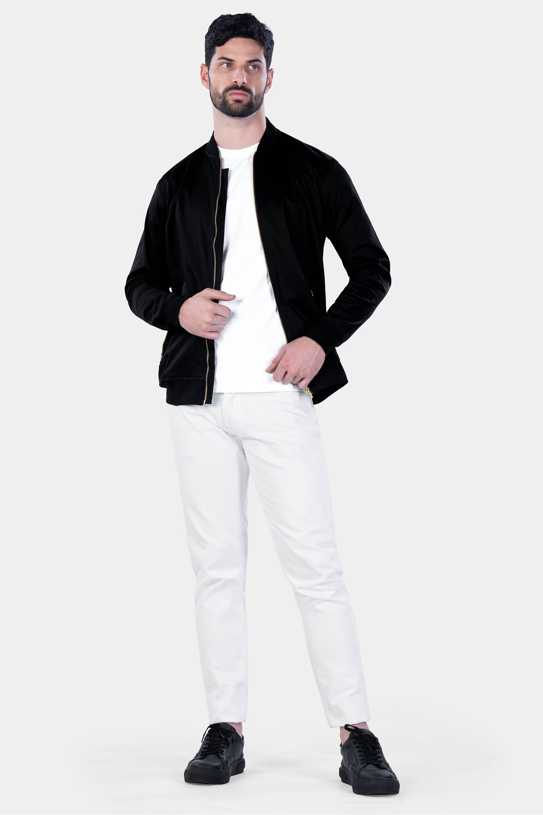 Buy Men Black Solid Casual Jacket Online - 669016 | Van Heusen