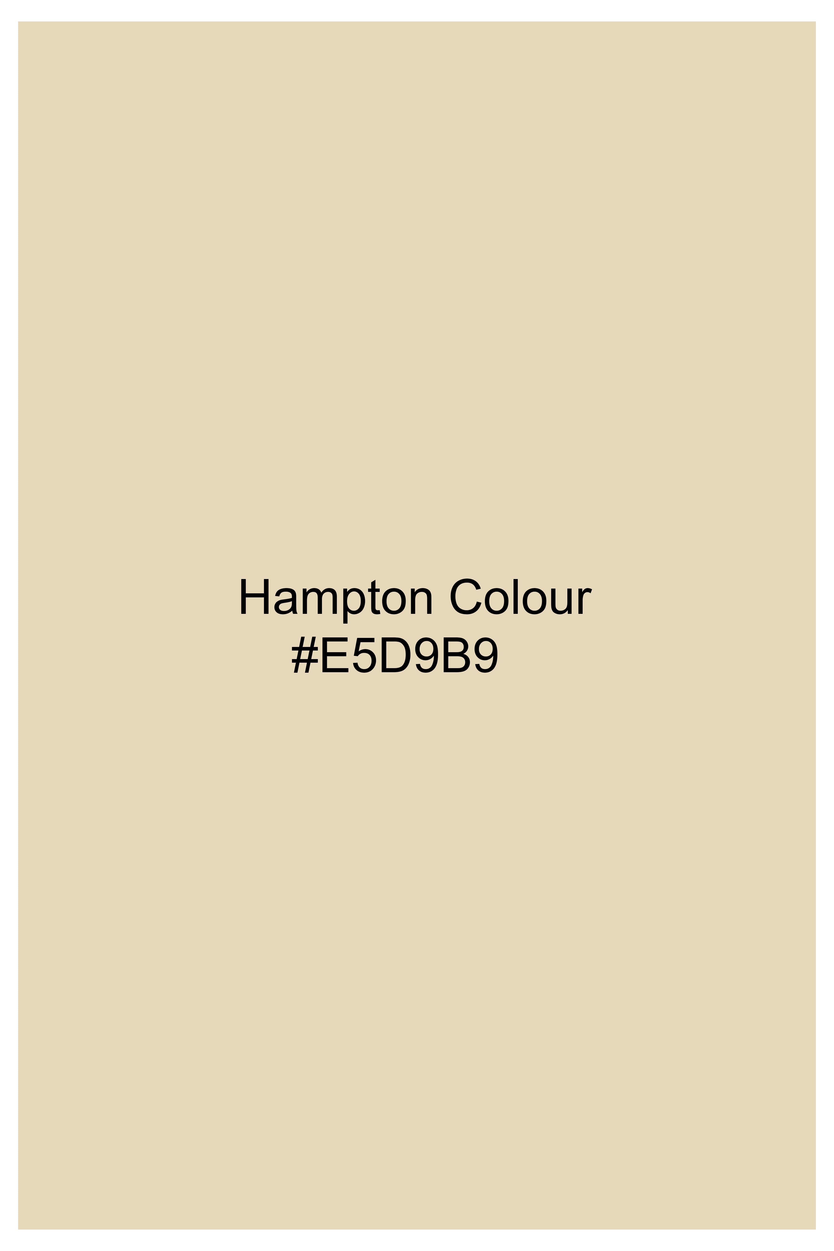 Hampton Cream Lion Embroidered Premium Cotton Bomber Jacket