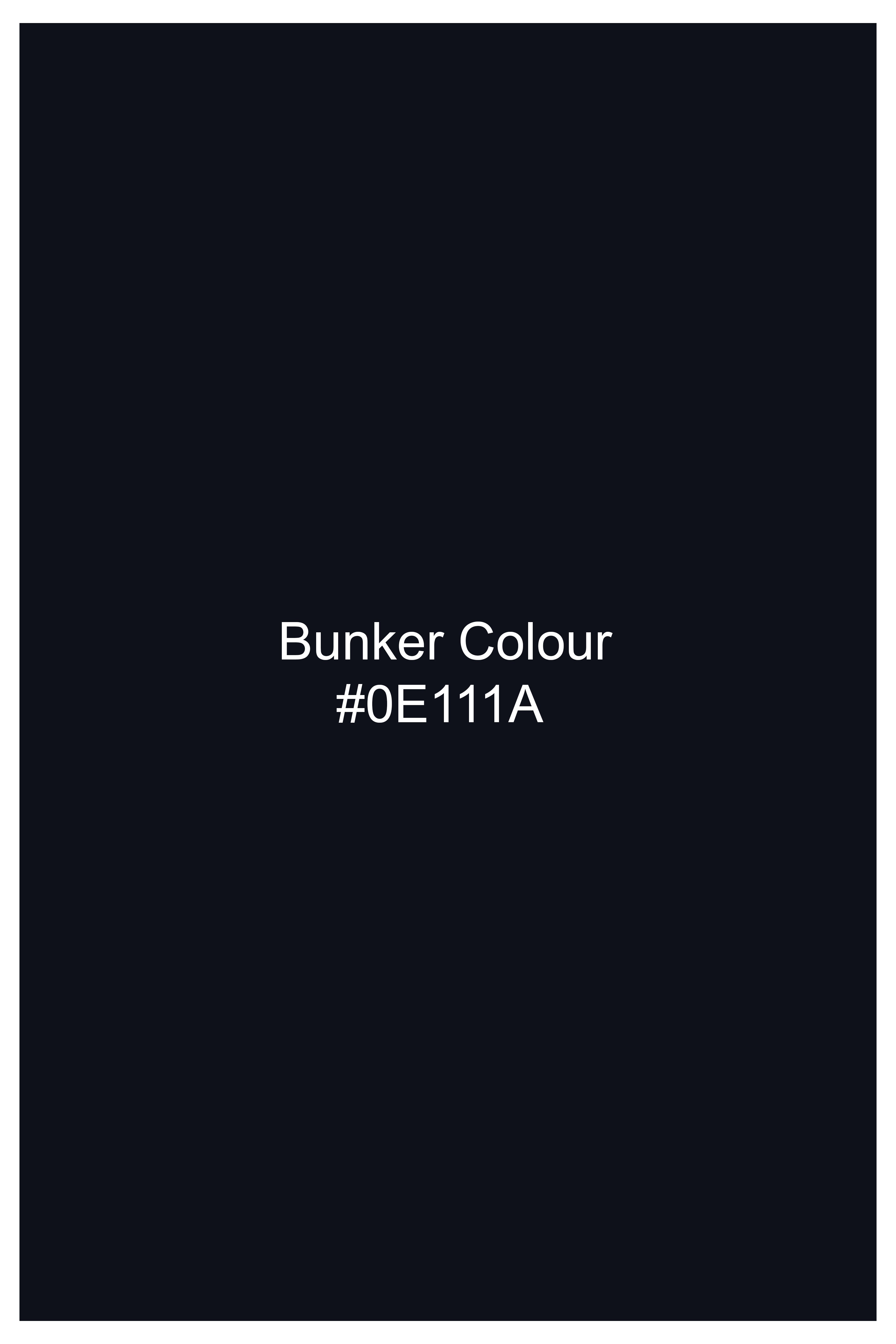 Bunker Blue Luxurious Linen Bomber Jacket
