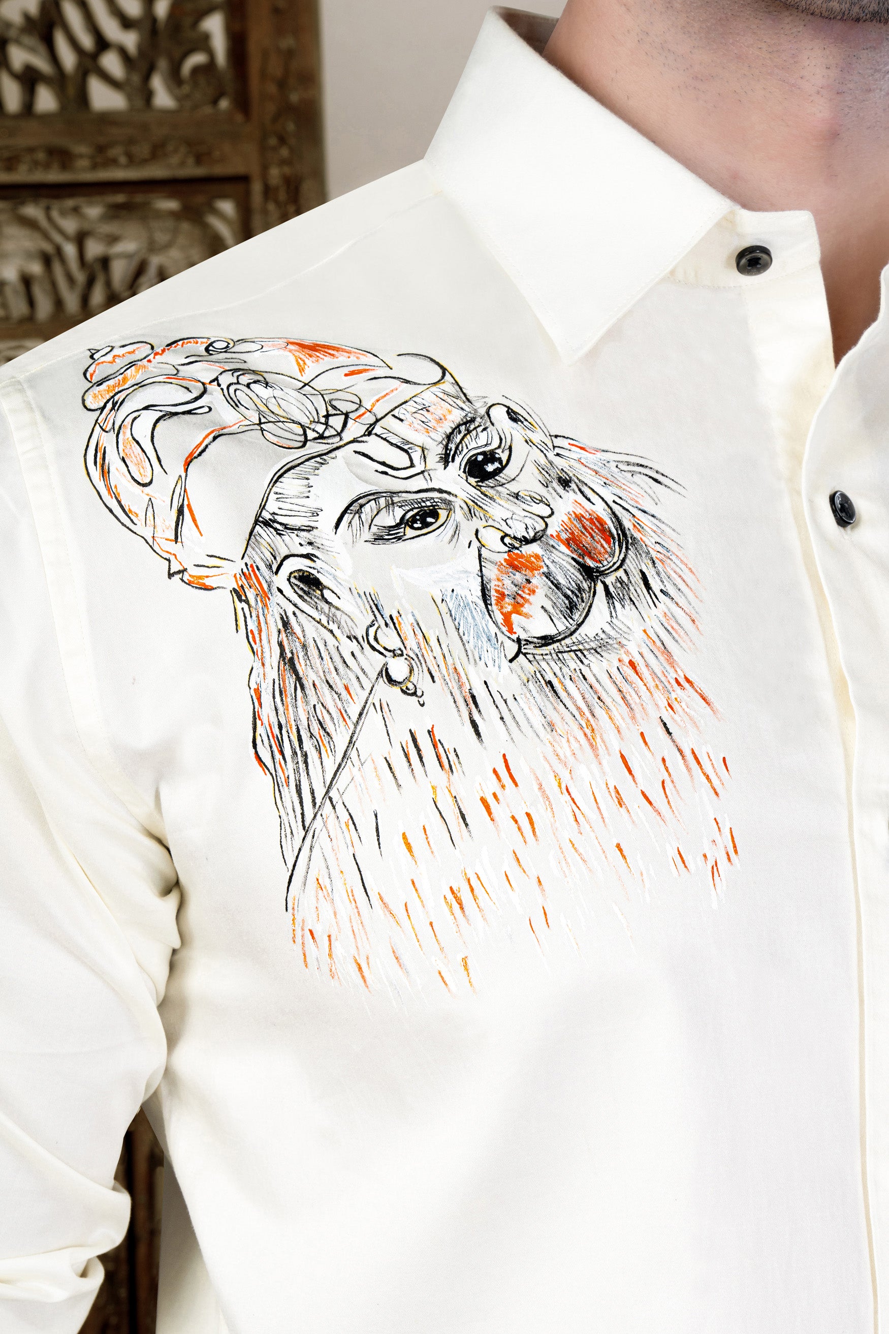 Desert Storm Lord Hanuman Hand Painted Subtle Sheen Super Soft Premium Cotton Designer Shirt 12165-BLK-ART-38, 12165-BLK-ART-H-38, 12165-BLK-ART-39, 12165-BLK-ART-H-39, 12165-BLK-ART-40, 12165-BLK-ART-H-40, 12165-BLK-ART-42, 12165-BLK-ART-H-42, 12165-BLK-ART-44, 12165-BLK-ART-H-44, 12165-BLK-ART-46, 12165-BLK-ART-H-46, 12165-BLK-ART-48, 12165-BLK-ART-H-48, 12165-BLK-ART-50, 12165-BLK-ART-H-50, 12165-BLK-ART-52, 12165-BLK-ART-H-52