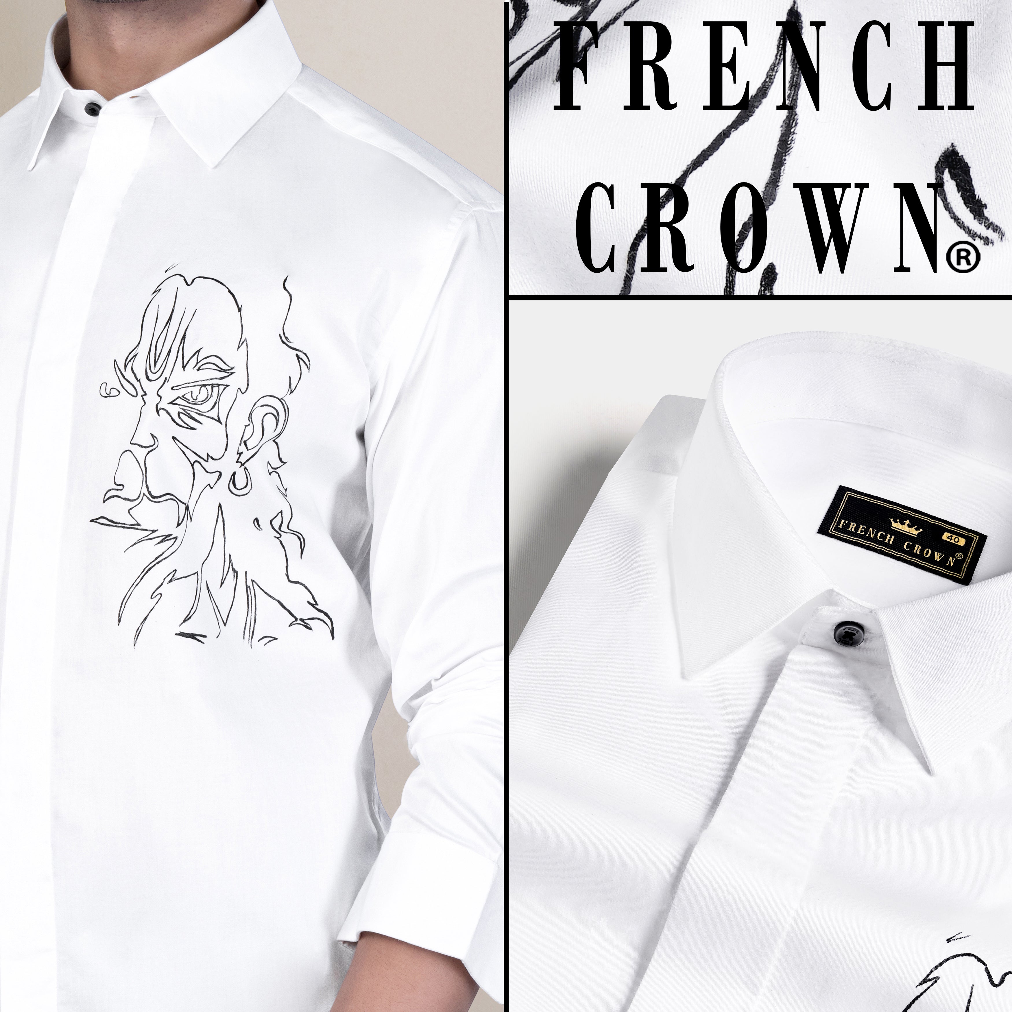 Versace Collection Trend Men's 100% Silk Graphic Long Sleeve Dress Shirt
