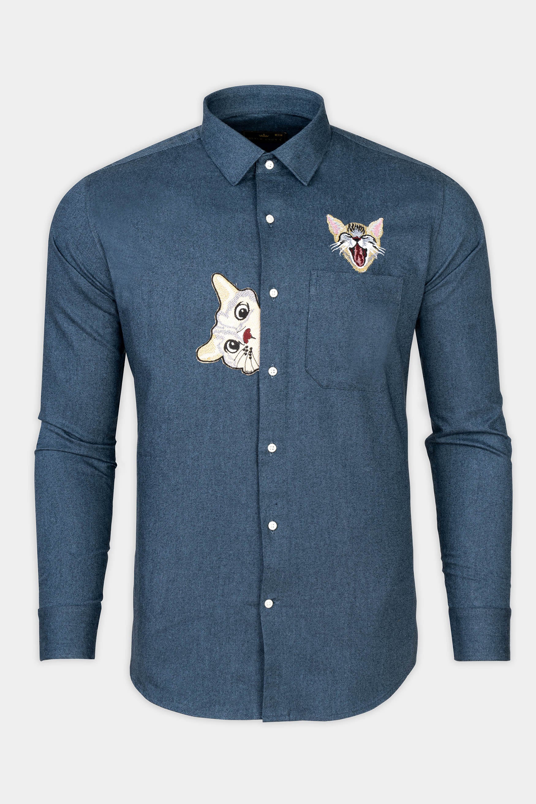 Mulled Wine Gray Cats Embroidered Flannel Designer Shirt 12176-P559-38, 12176-P559-H-38, 12176-P559-39, 12176-P559-H-39, 12176-P559-40, 12176-P559-H-40, 12176-P559-42, 12176-P559-H-42, 12176-P559-44, 12176-P559-H-44, 12176-P559-46, 12176-P559-H-46, 12176-P559-48, 12176-P559-H-48, 12176-P559-50, 12176-P559-H-50, 12176-P559-52, 12176-P559-H-52