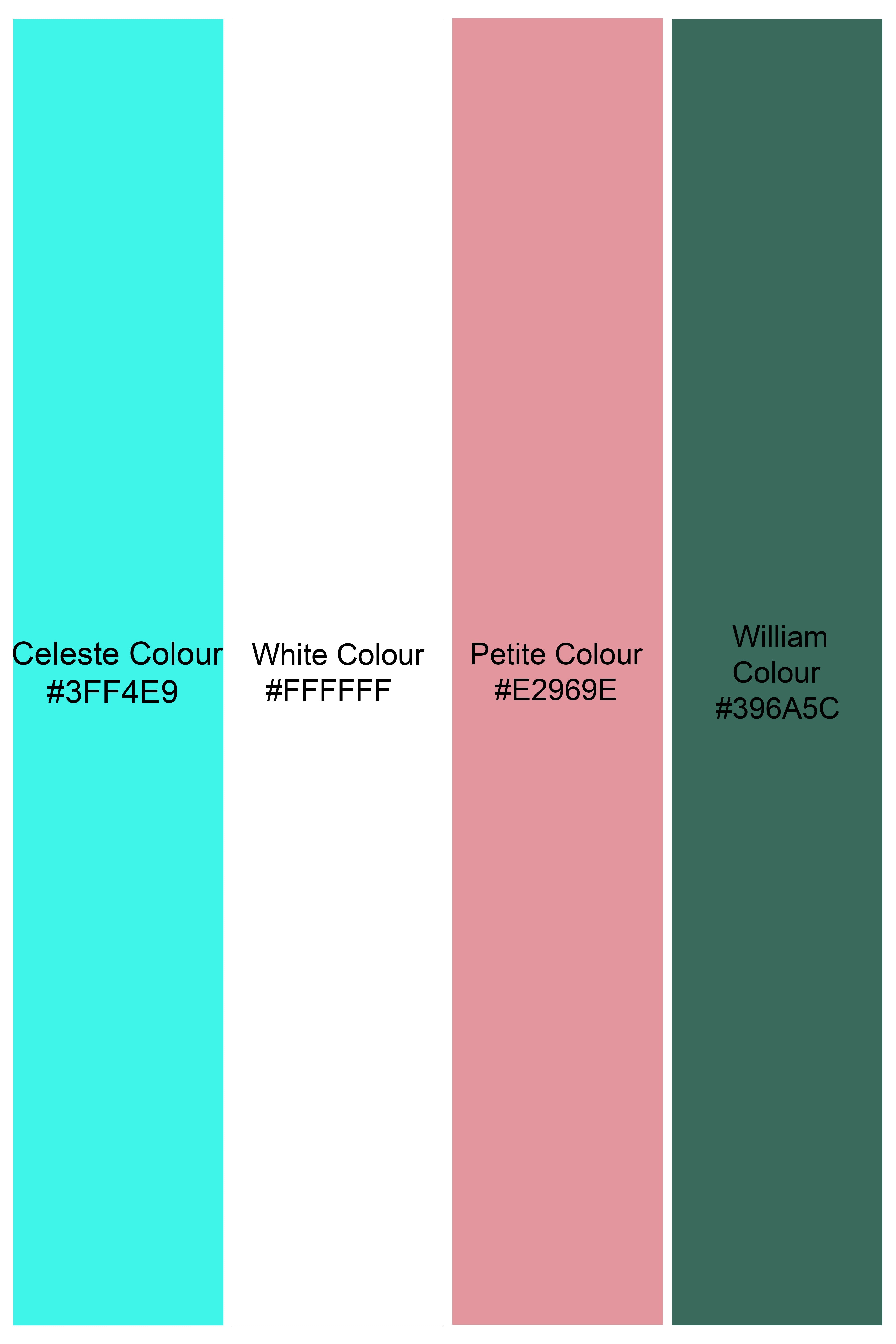 Bright White and William Green Multicolour Tropical Printed Subtle Sheen Super Soft Premium Cotton Designer Shirt 12182-CC-SS-38, 12182-CC-SS-39, 12182-CC-SS-40, 12182-CC-SS-42, 12182-CC-SS-44, 12182-CC-SS-46, 12182-CC-SS-48, 12182-CC-SS-50, 12182-CC-SS-52