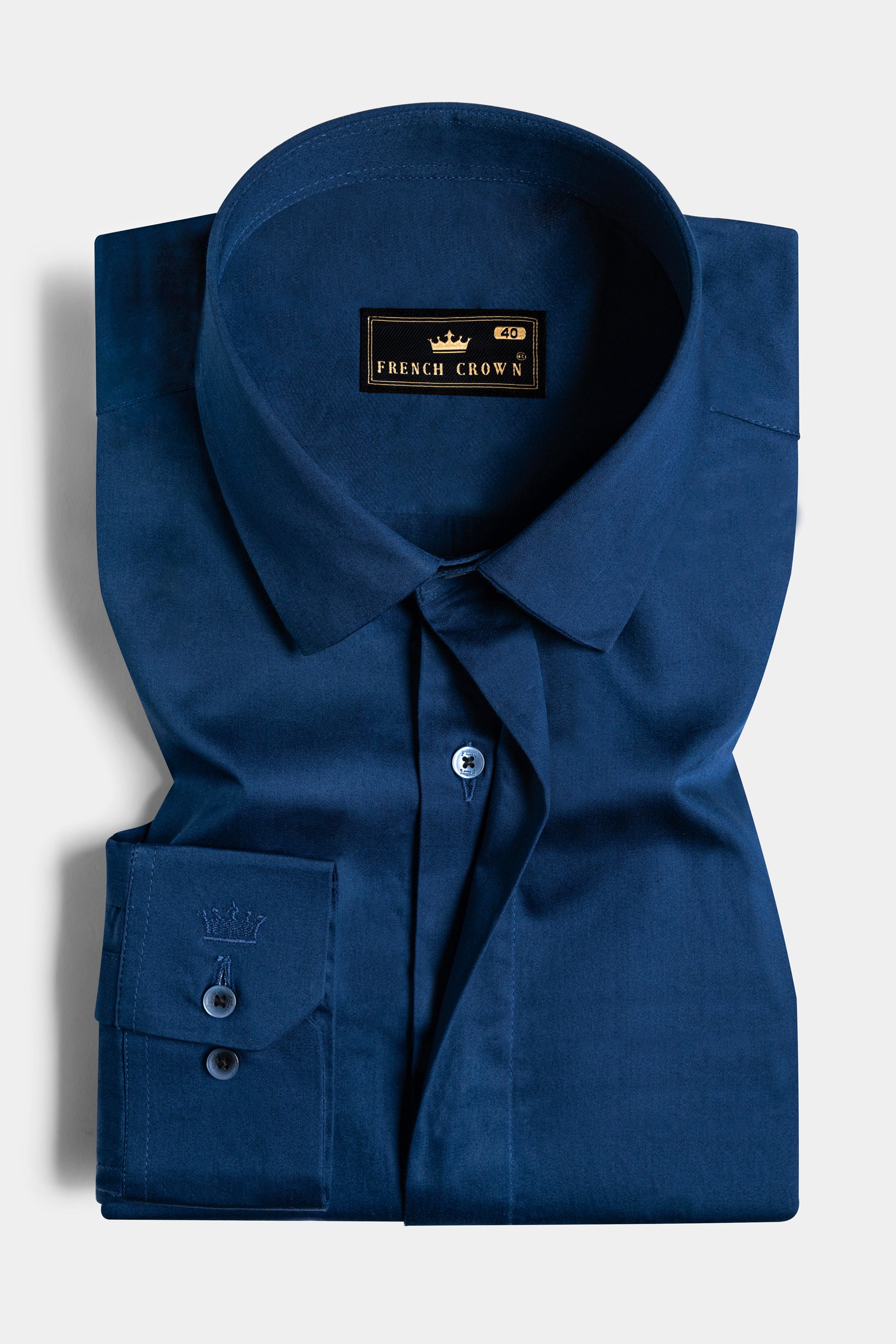 Midnight Blue Subtle Sheen Super Soft Premium Cotton Designer Shirt